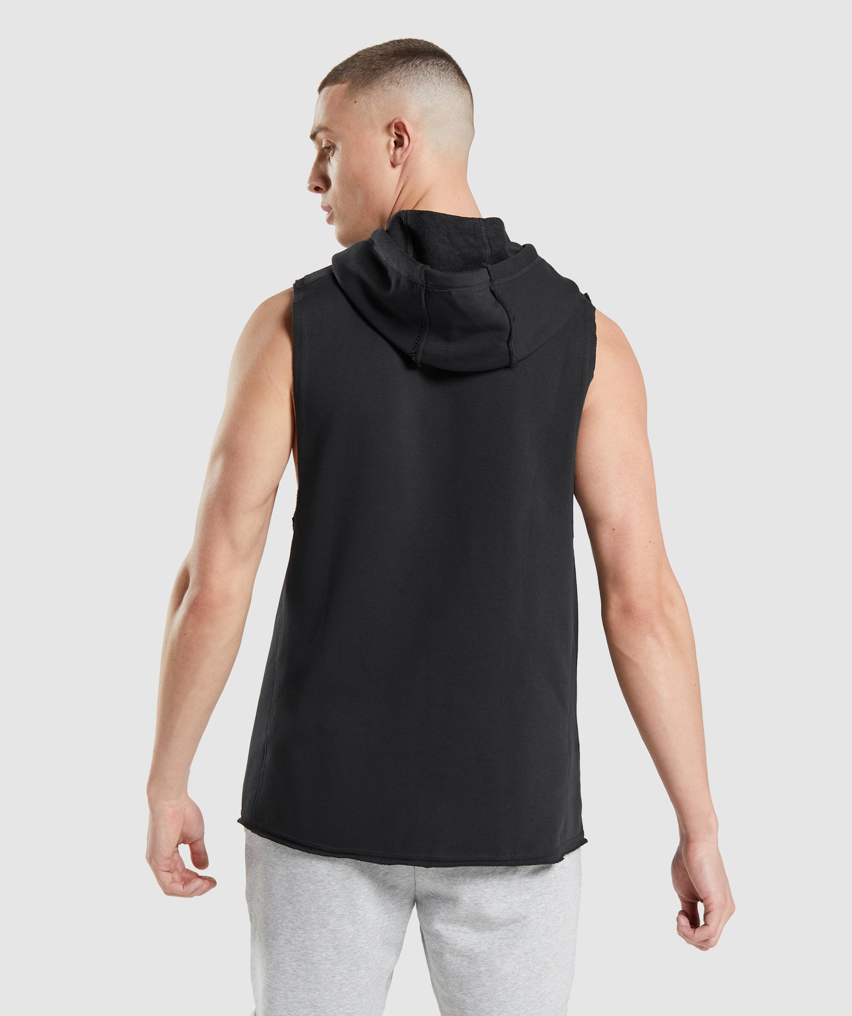 Black Men's Gymshark Legacy Drop Arm Hoodie | WLMYCQ-342