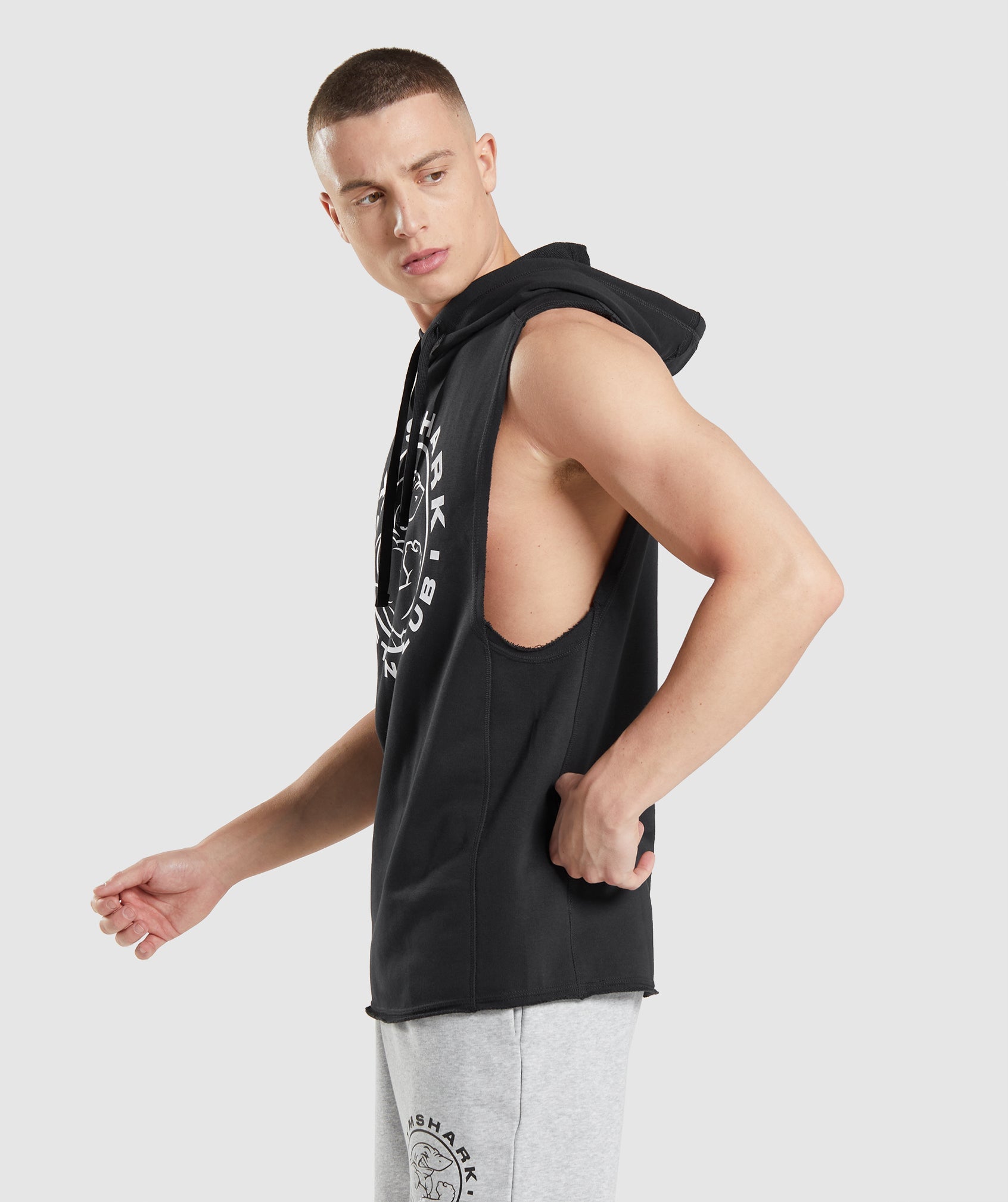 Black Men's Gymshark Legacy Drop Arm Hoodie | WLMYCQ-342