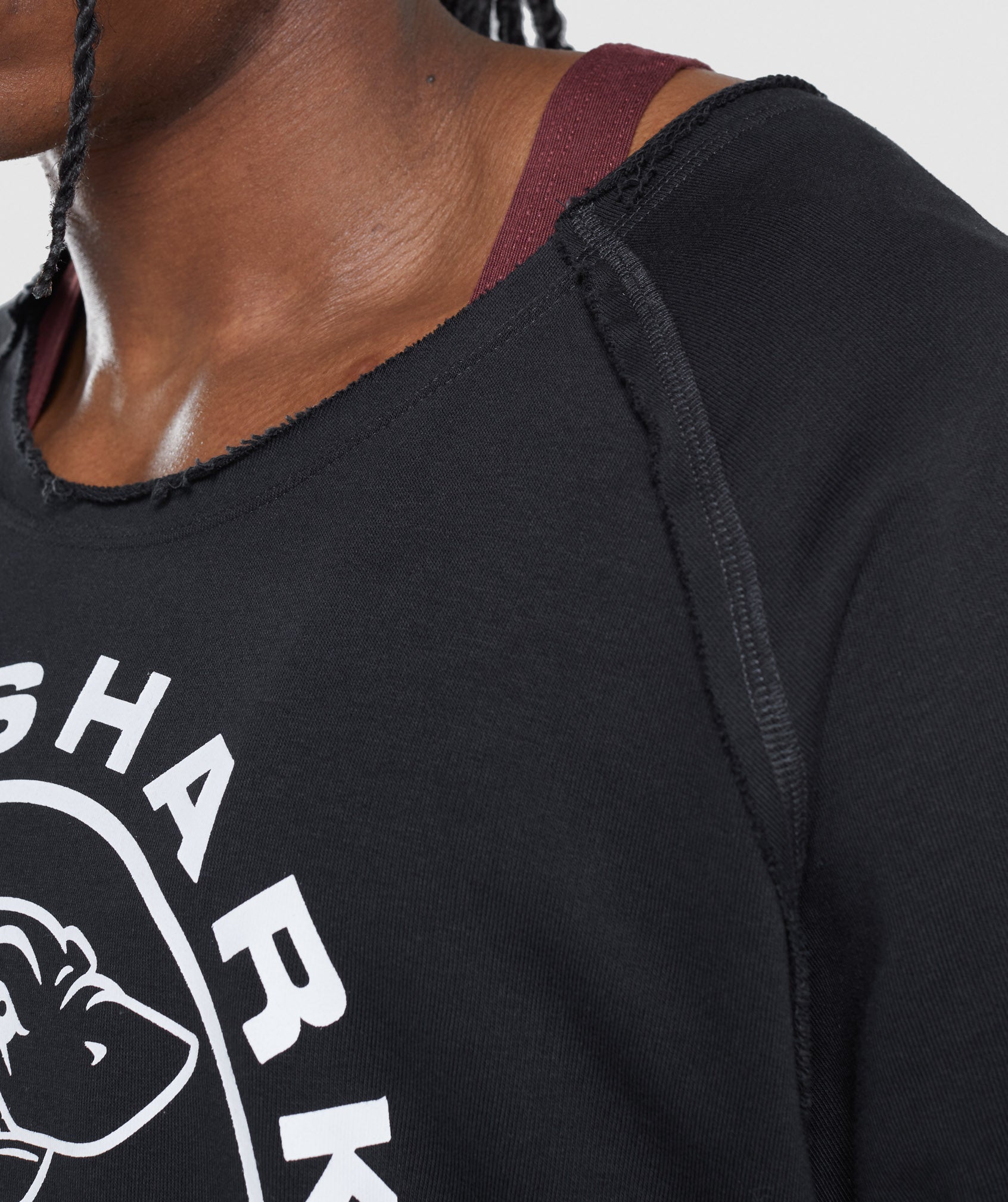 Black Men's Gymshark Legacy Rag Tops | GHECUQ-630