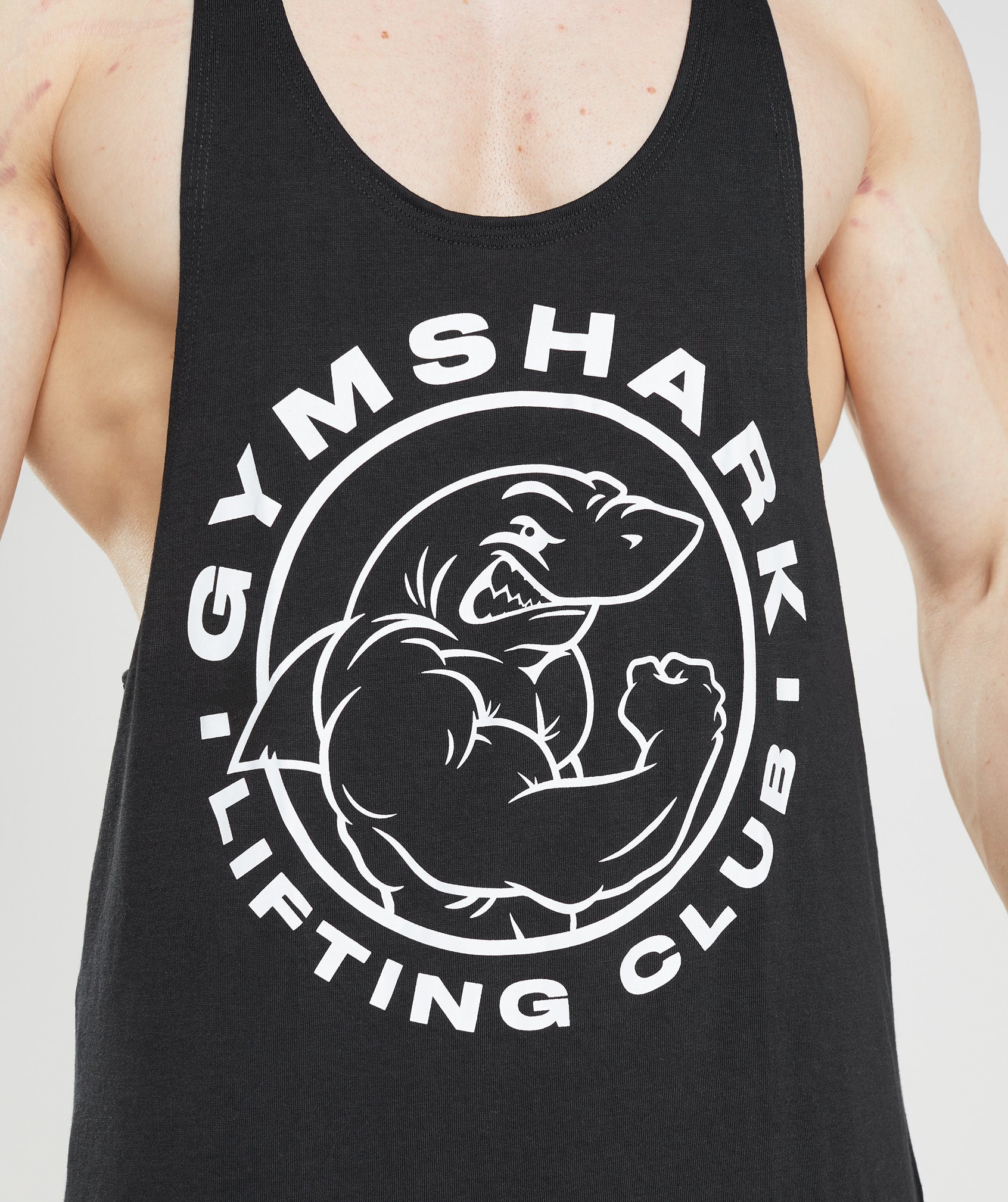 Black Men's Gymshark Legacy Stringer Vest | RZXEYT-178