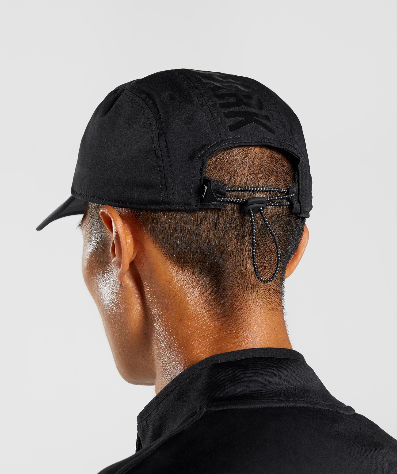 Black Men's Gymshark Logo 5 Panel Hats | ZUKALE-615