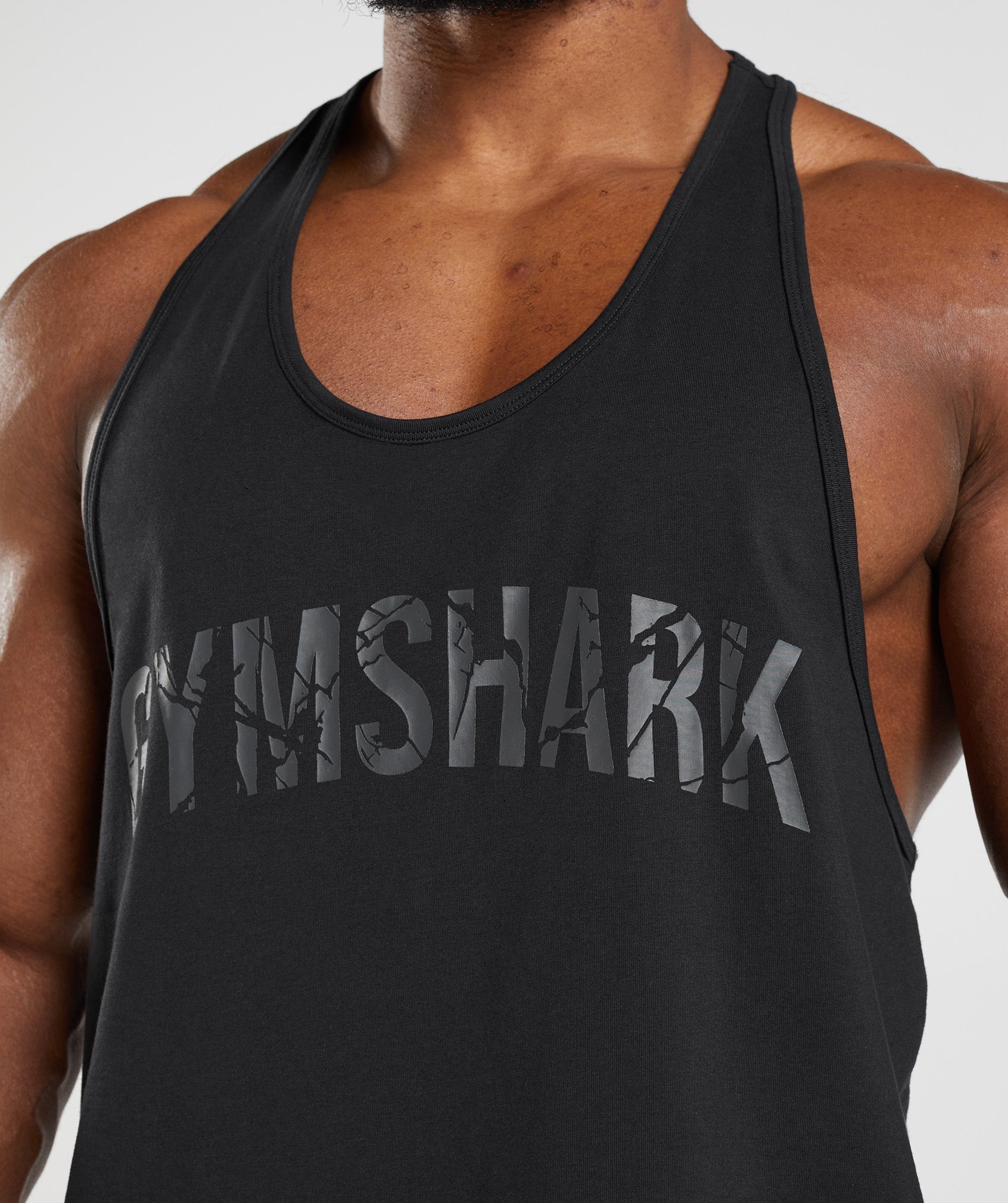 Black Men's Gymshark Power Stringer Vest | KZQOSW-068