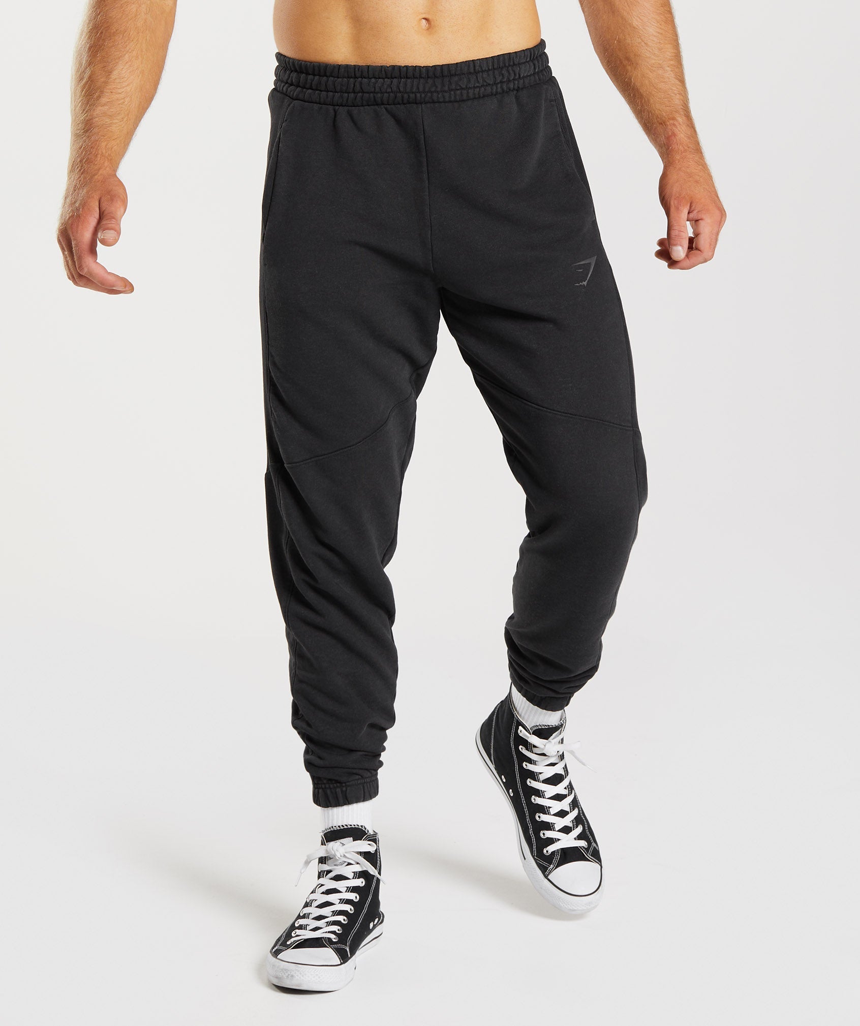 Black Men\'s Gymshark Power Washed Jogger | ORPDZU-103