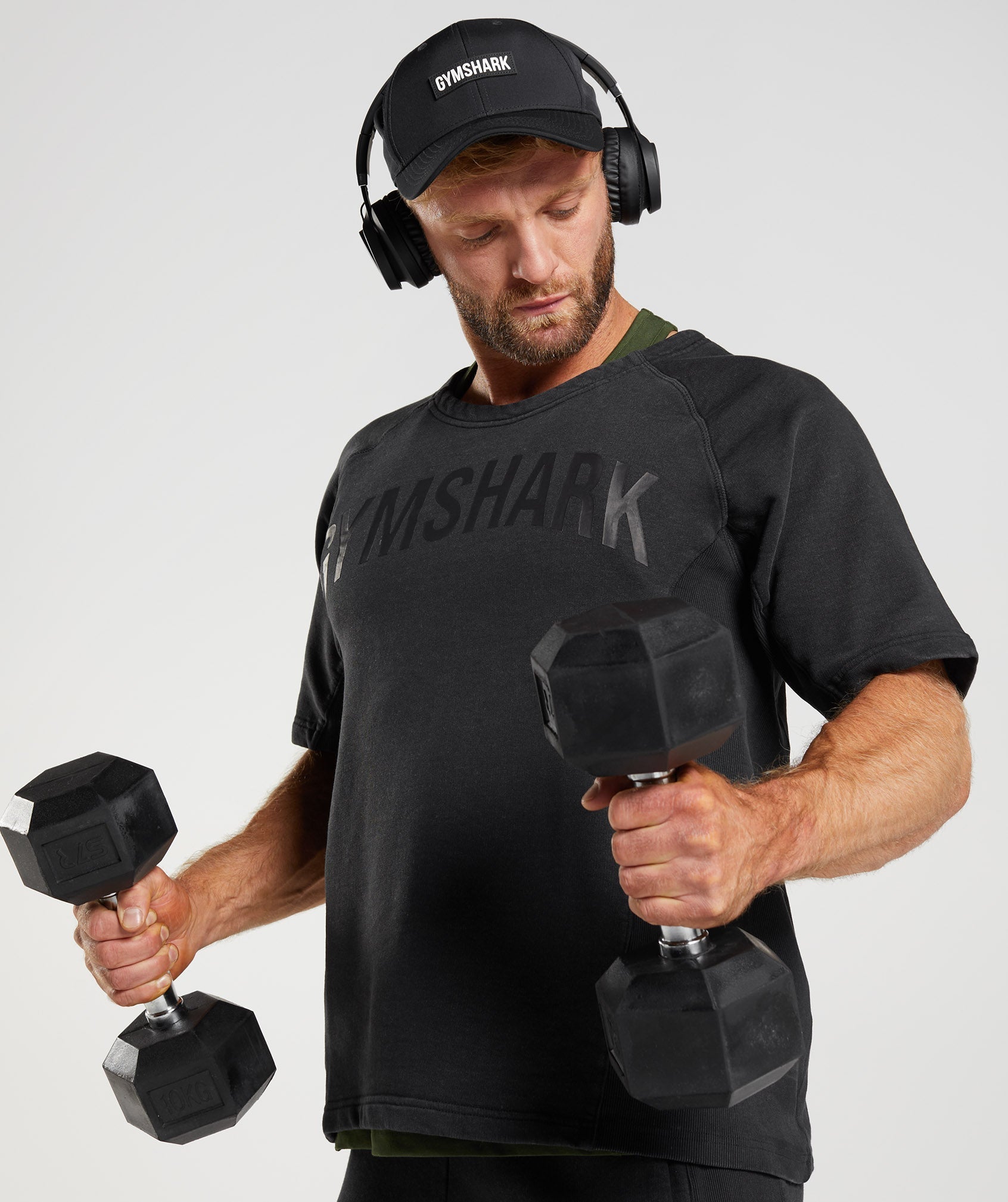 Black Men's Gymshark Power Washed Rag Tops | FGIXPR-976