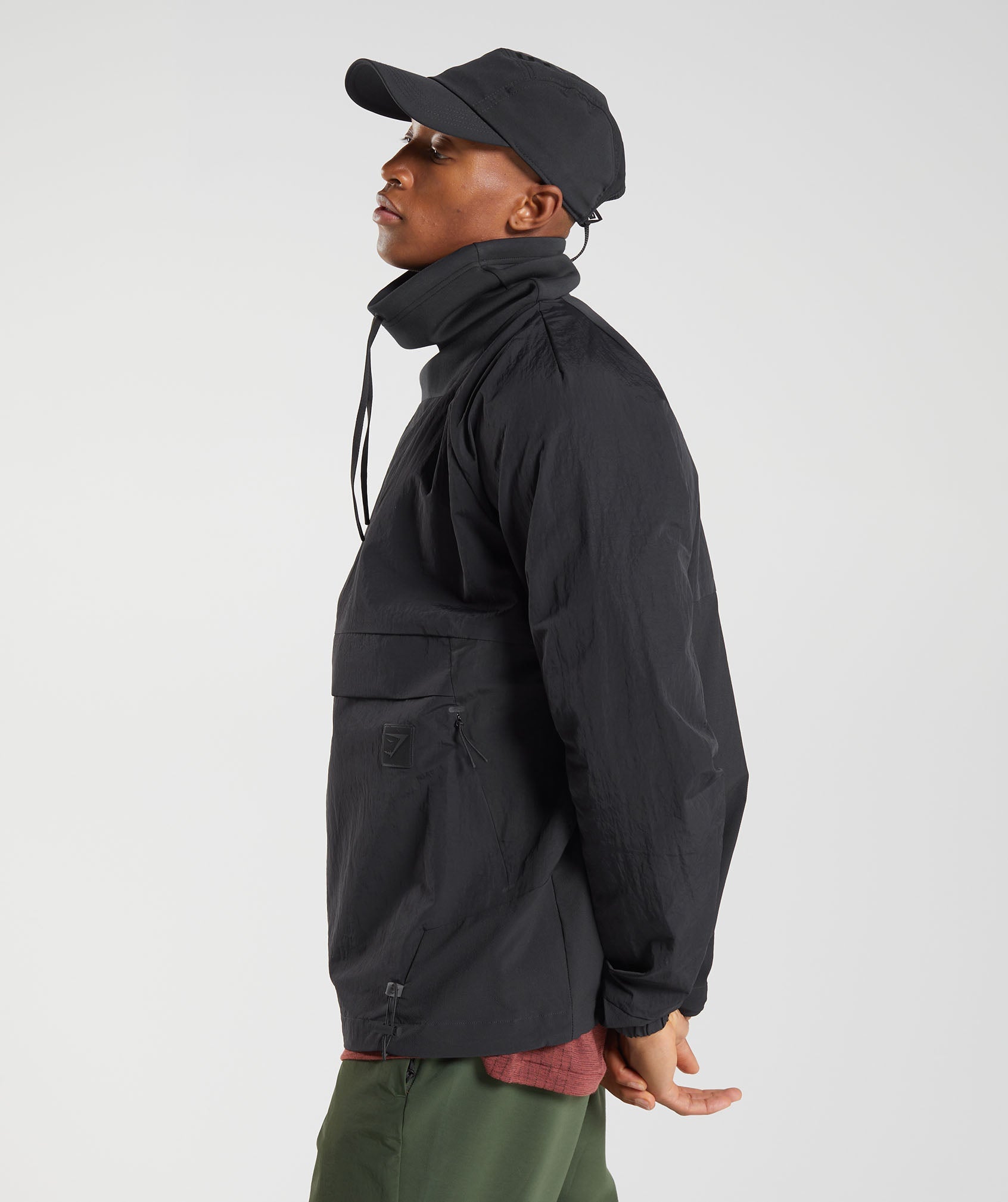 Black Men's Gymshark Retake Anorak Tops | BUEOMK-436