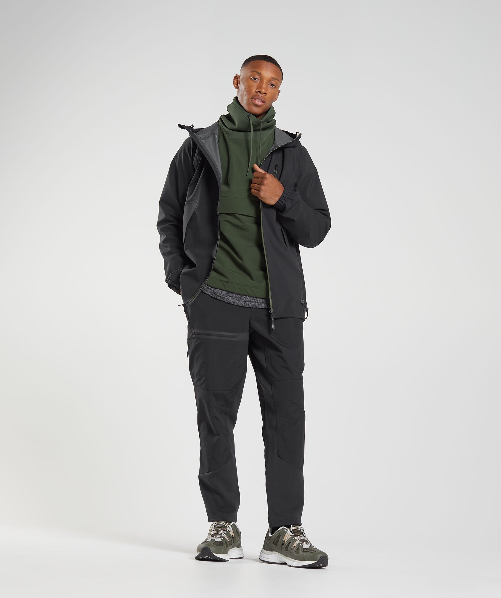 Black Men's Gymshark Retake Jackets | UHJXKN-283