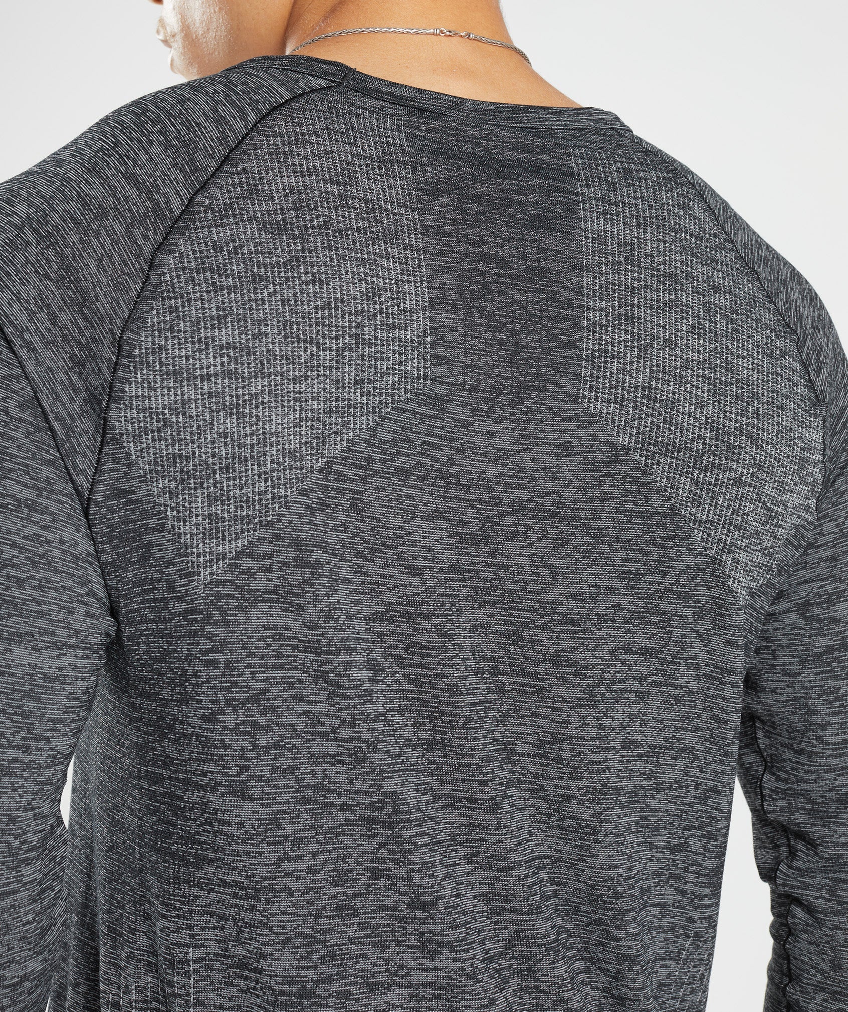 Black Men's Gymshark Retake Seamless Long Sleeve T Shirts | HFPURY-674