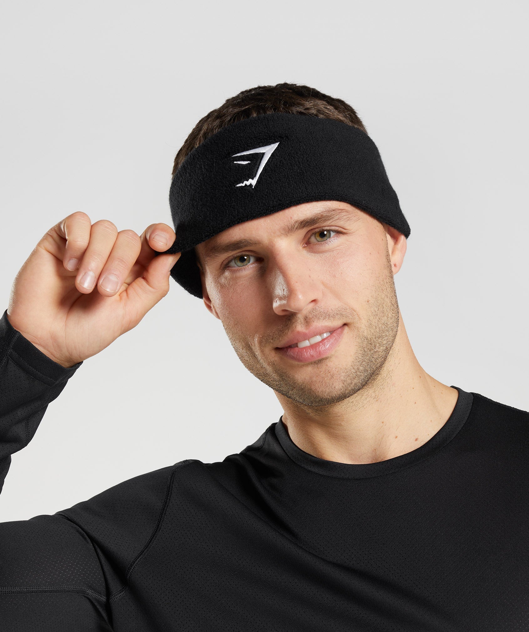 Black Men's Gymshark Sharkhead Headband Headband | GVYIUE-704