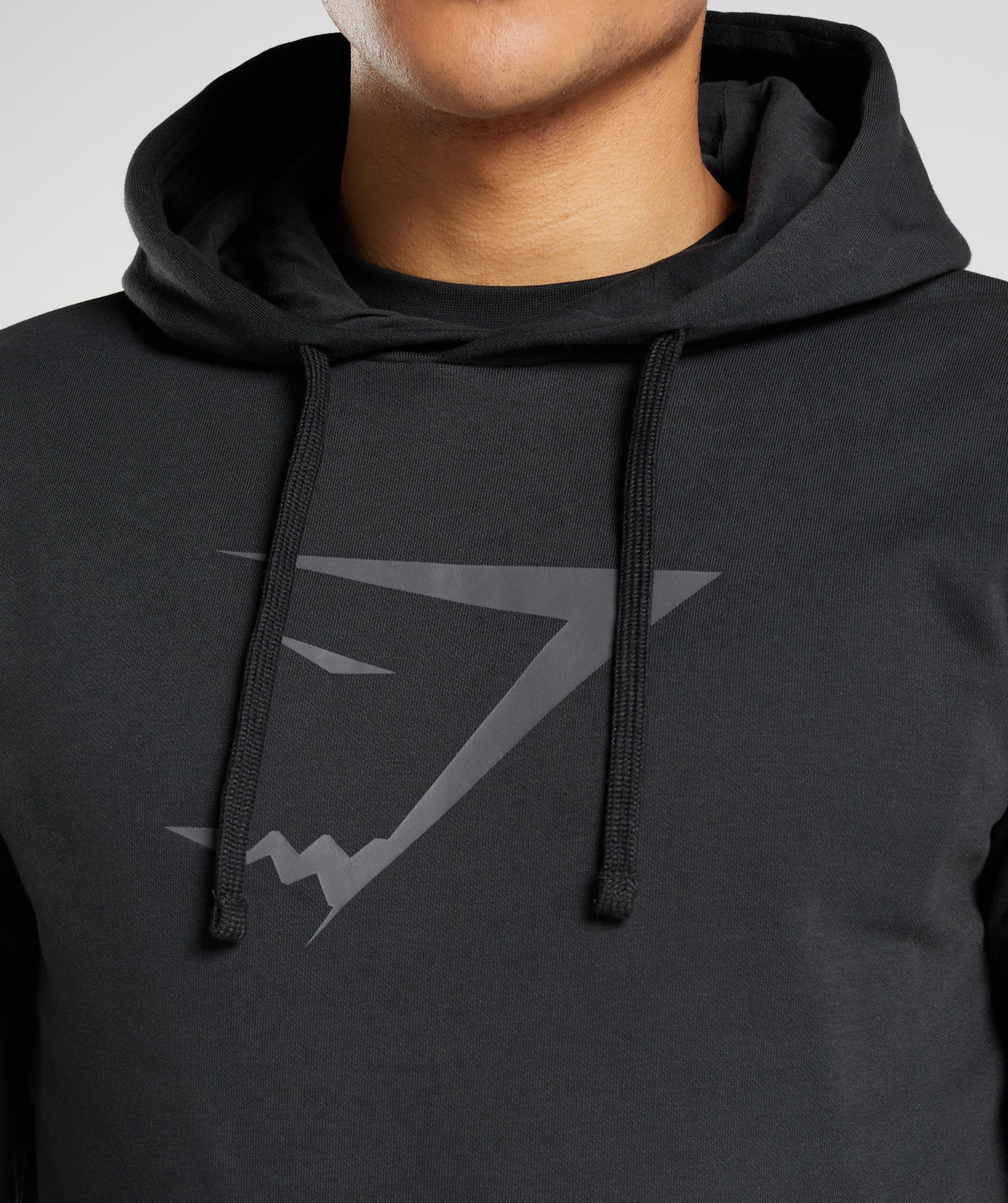 Black Men's Gymshark Sharkhead Infill Hoodie | DQOUYH-408