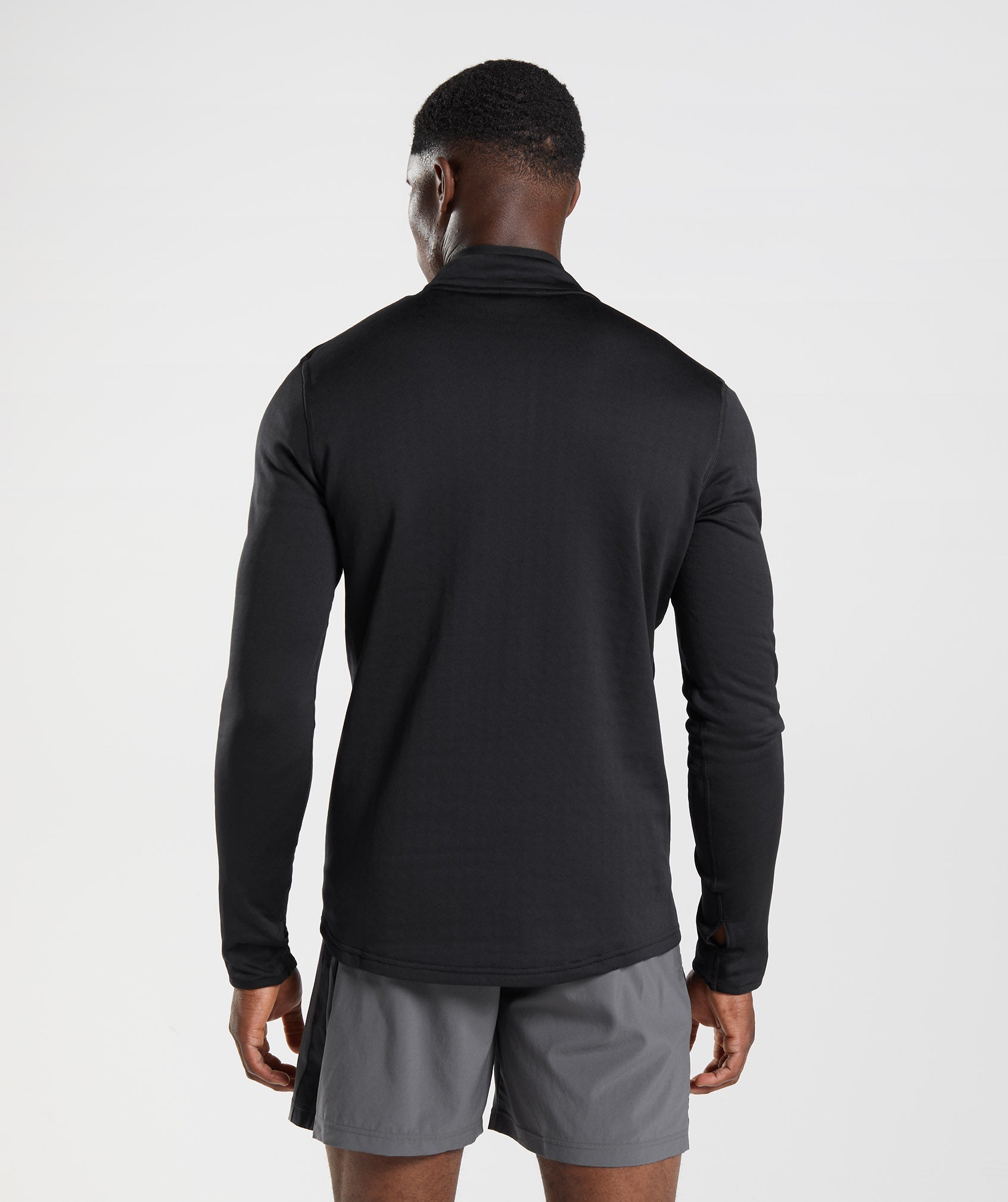 Black Men's Gymshark Sport 1/4 Zip Tops | GUJEMB-143