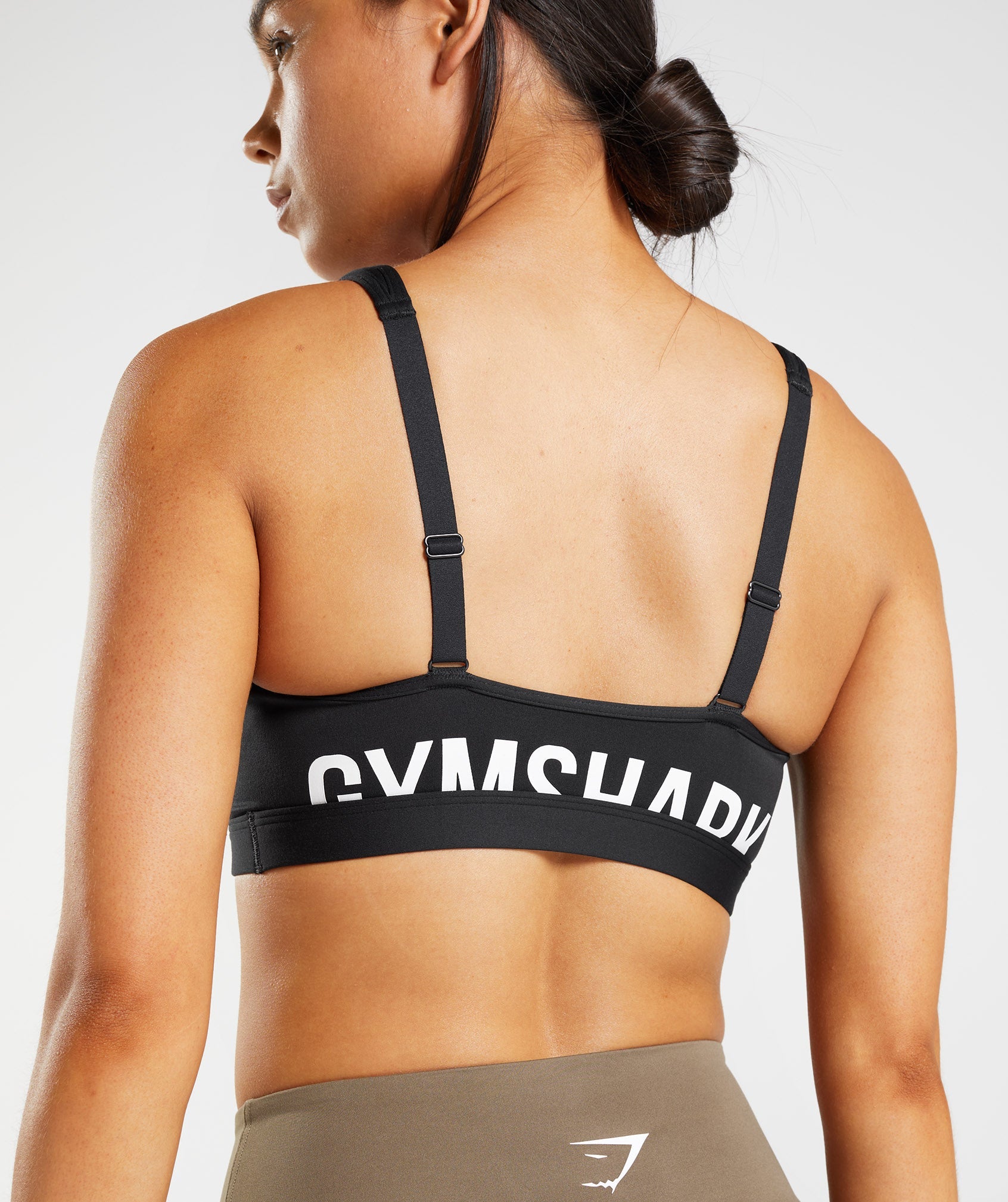 Black / White Women's Gymshark Fraction Sports Bra | MEDNRU-805