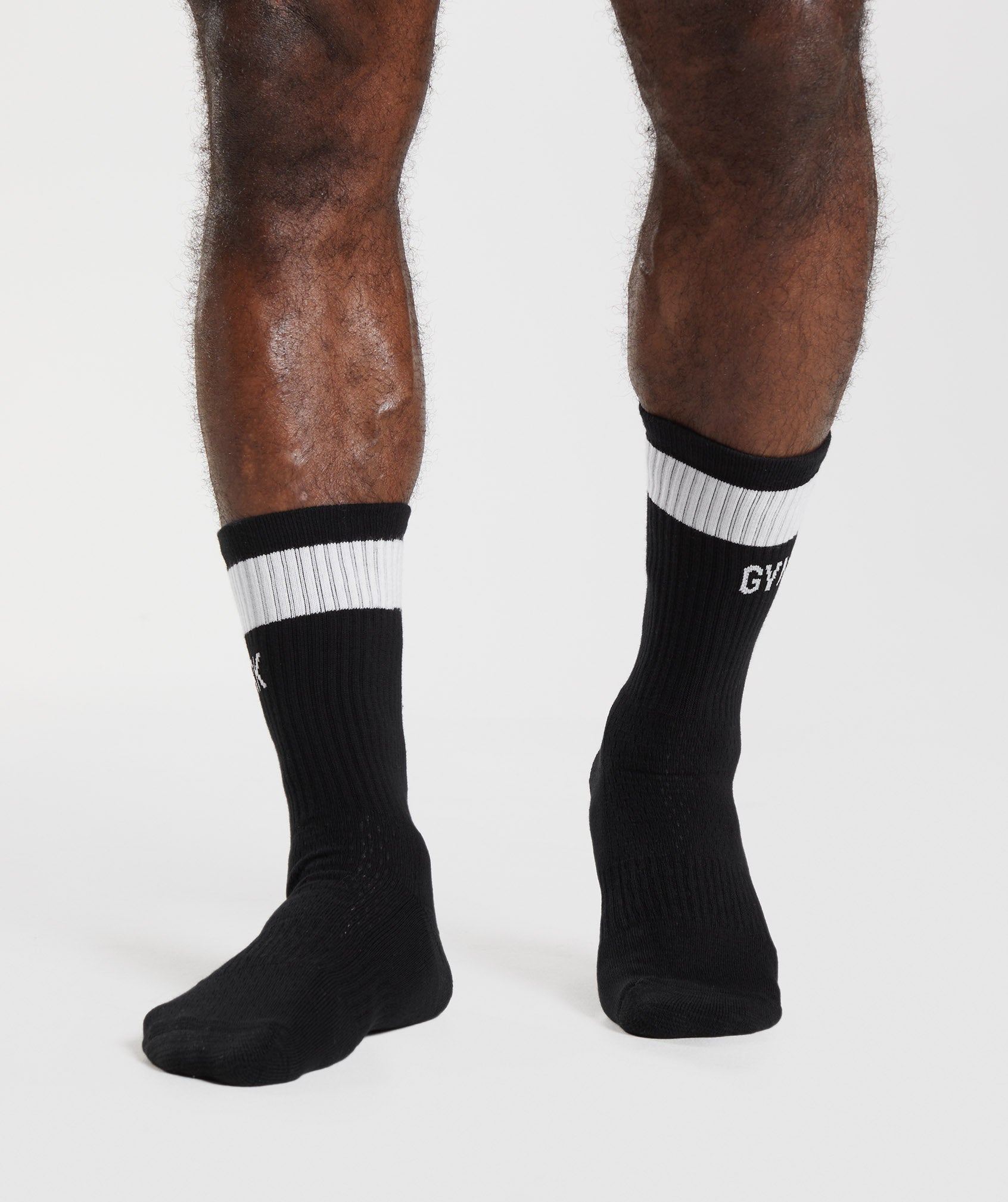 Black / White Women's Gymshark Premium Jacquard Single Socks | FOEYDU-845