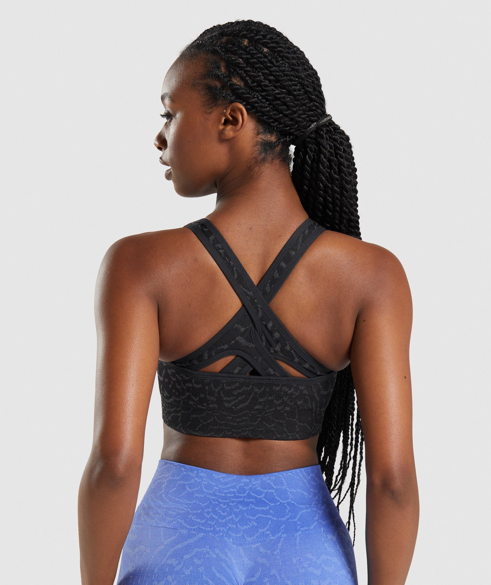 Black Women's Gymshark Adapt Animal Seamless Sports Bra | BKLJDU-829