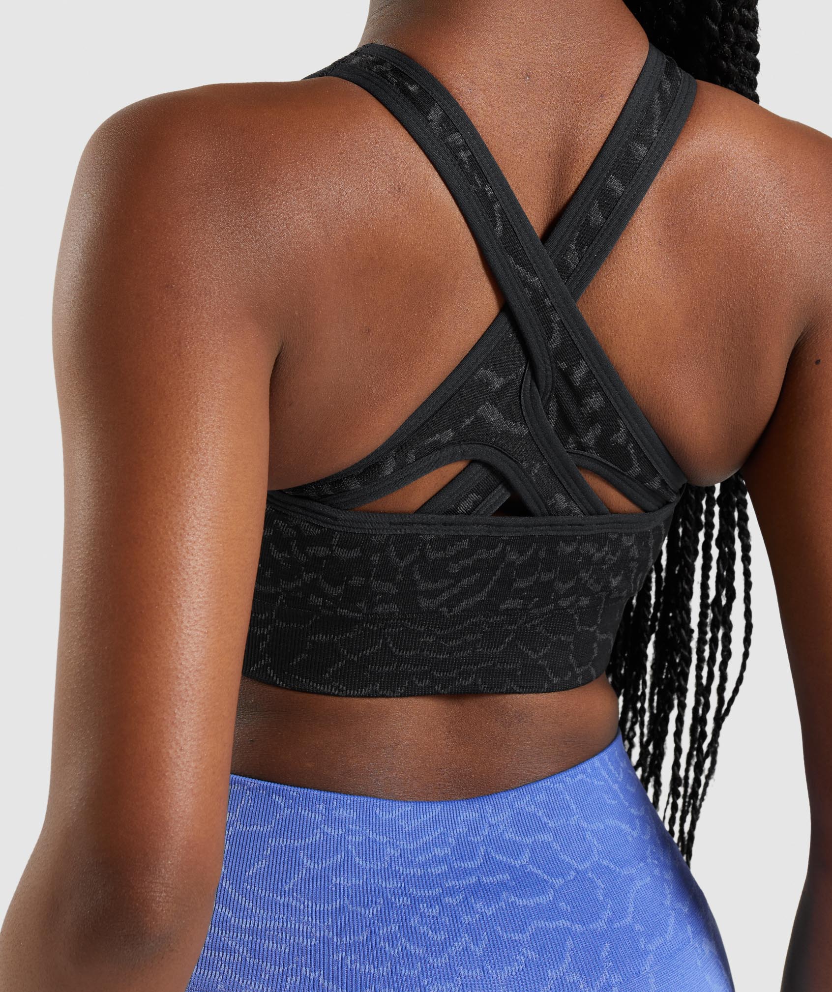 Black Women's Gymshark Adapt Animal Seamless Sports Bra | BKLJDU-829