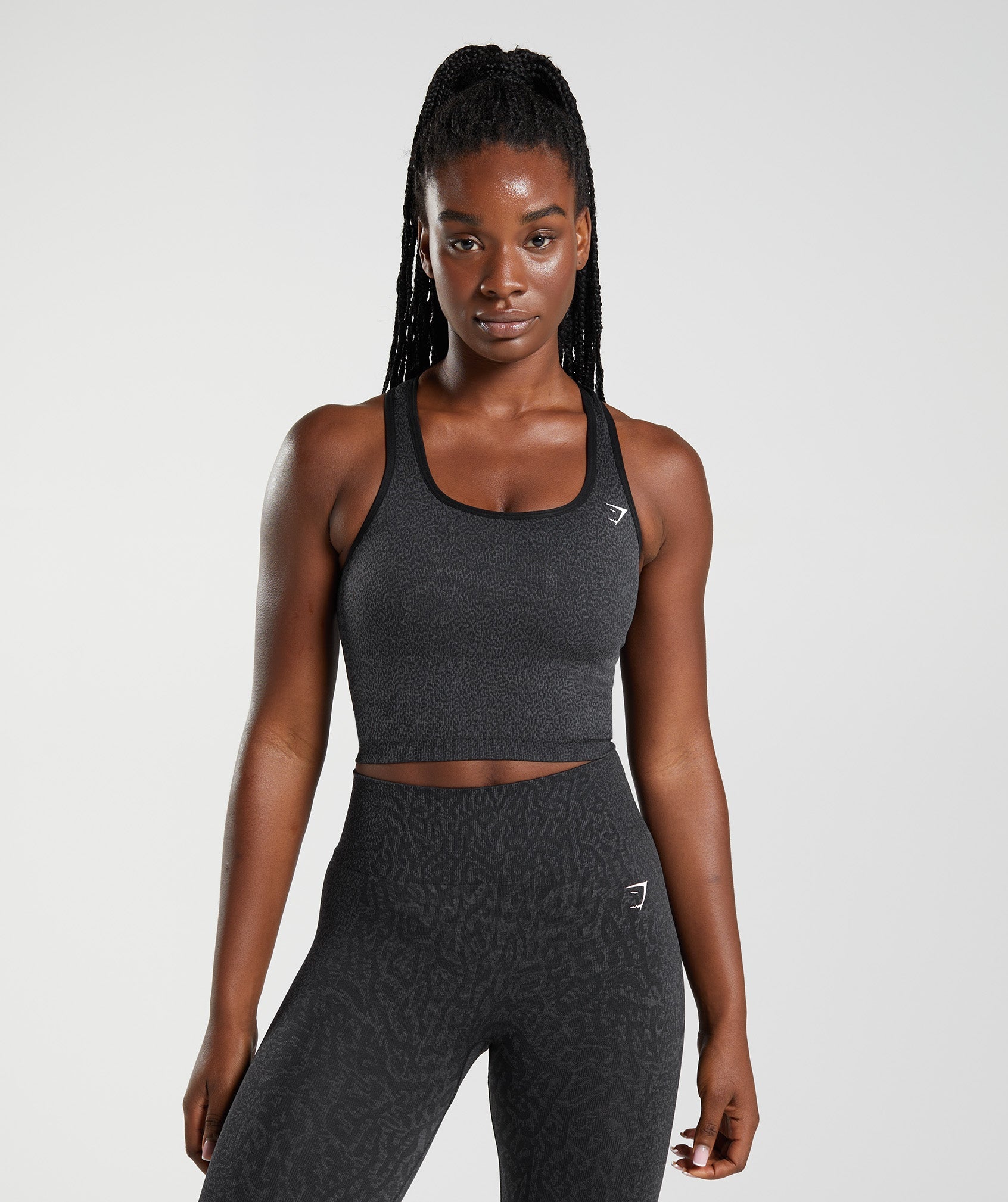 Black Women\'s Gymshark Adapt Animal Seamless Crop Tanks | DLZNMX-894