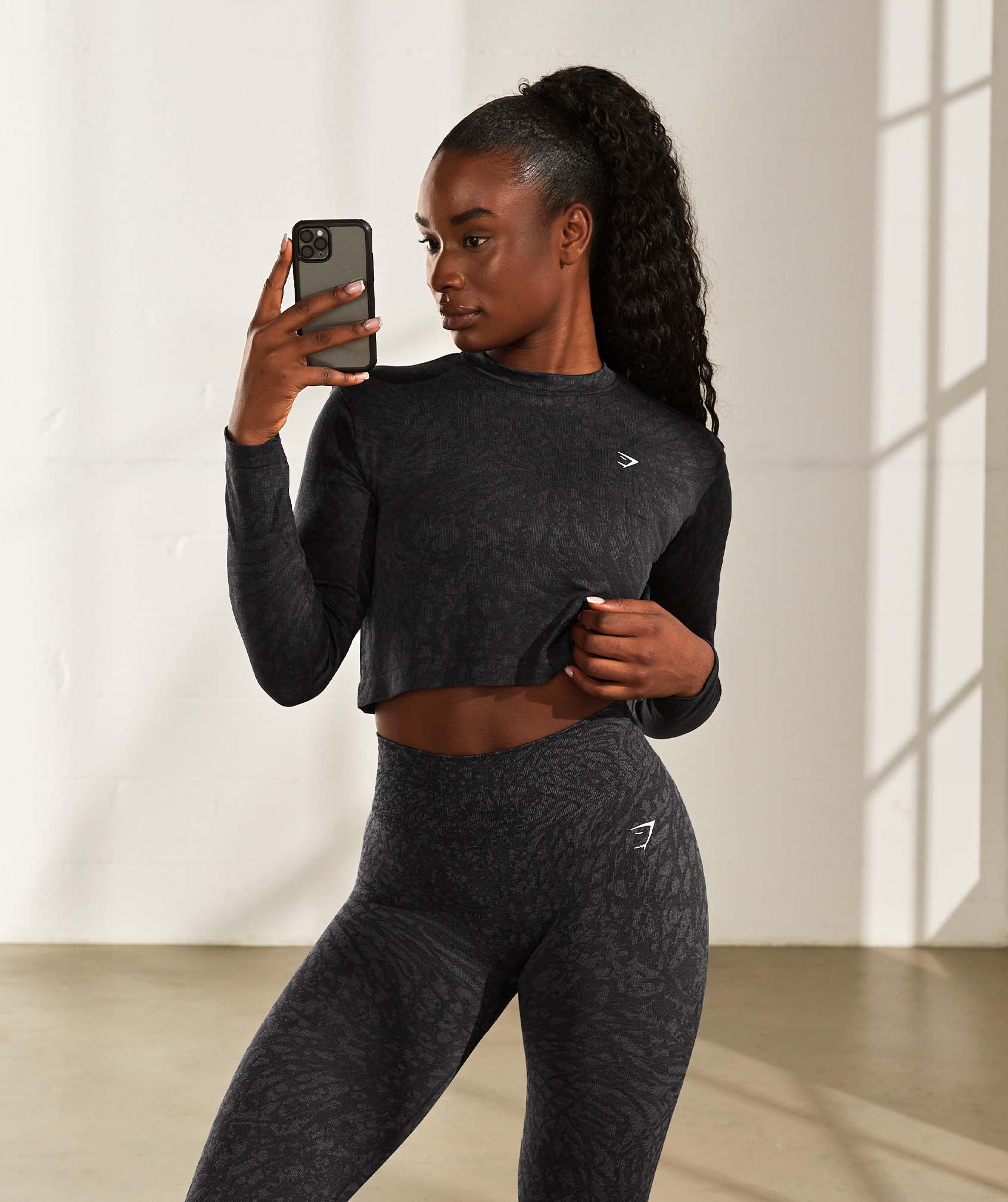 Black Women's Gymshark Adapt Animal Seamless Leggings | MHDUVL-783