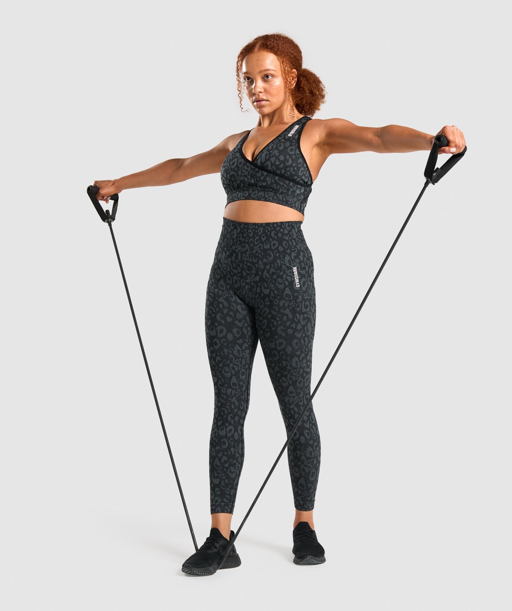 Black Women's Gymshark Adapt Animal Seamless Sports Bra | TUAVEJ-371