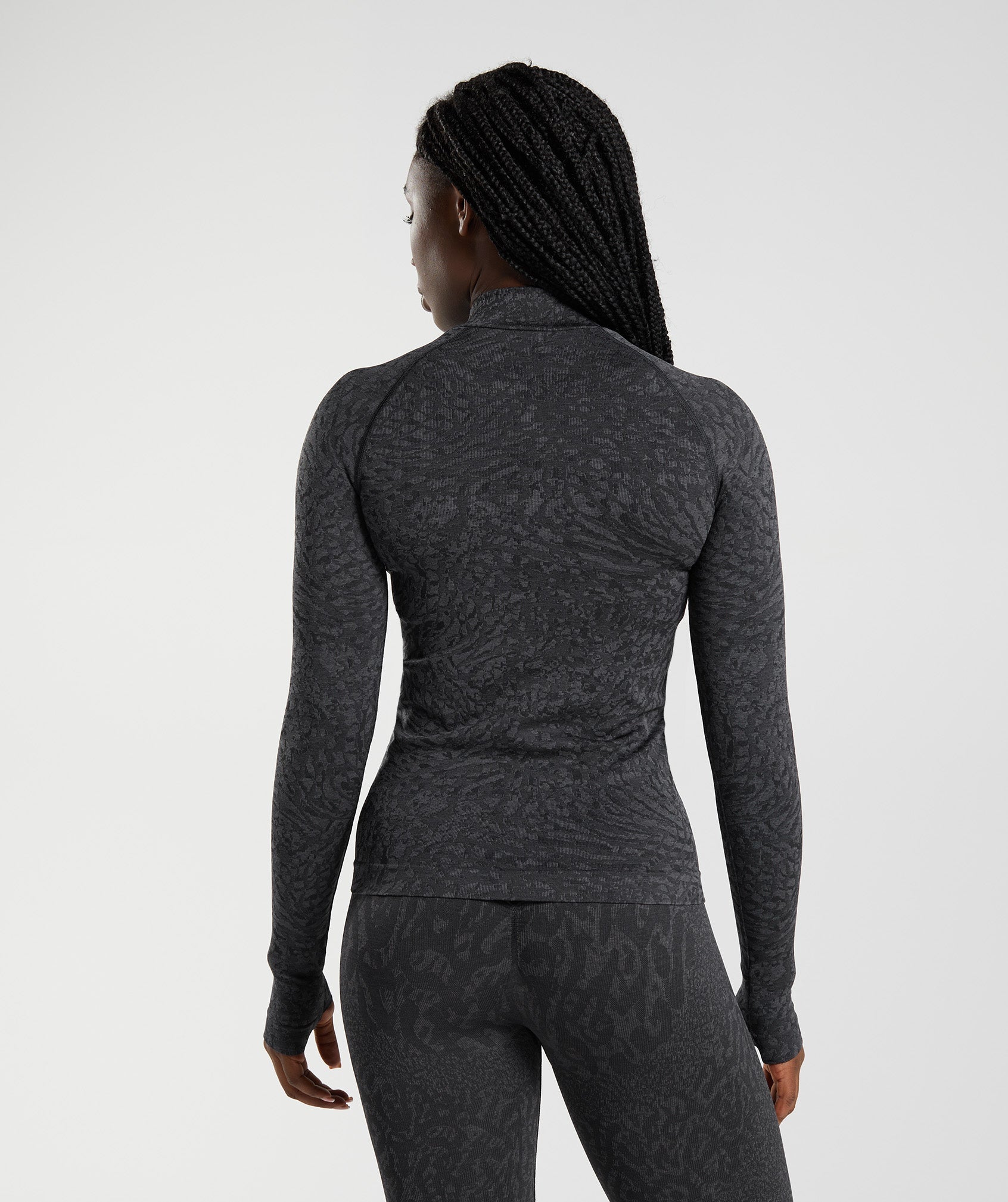 Black Women's Gymshark Adapt Animal Zip Through Sweatshirts | DRHVCI-370