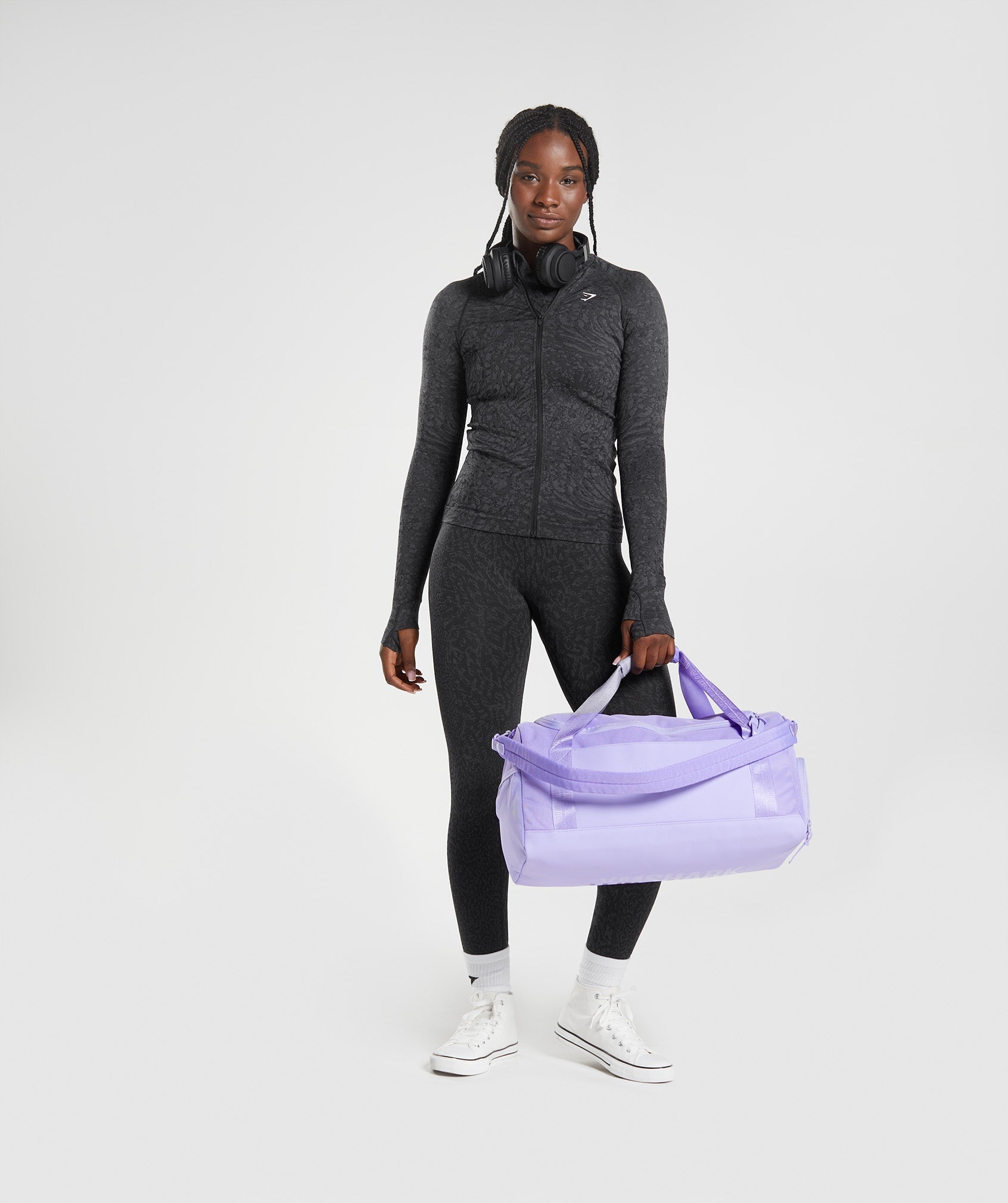 Black Women's Gymshark Adapt Animal Zip Through Sweatshirts | DRHVCI-370