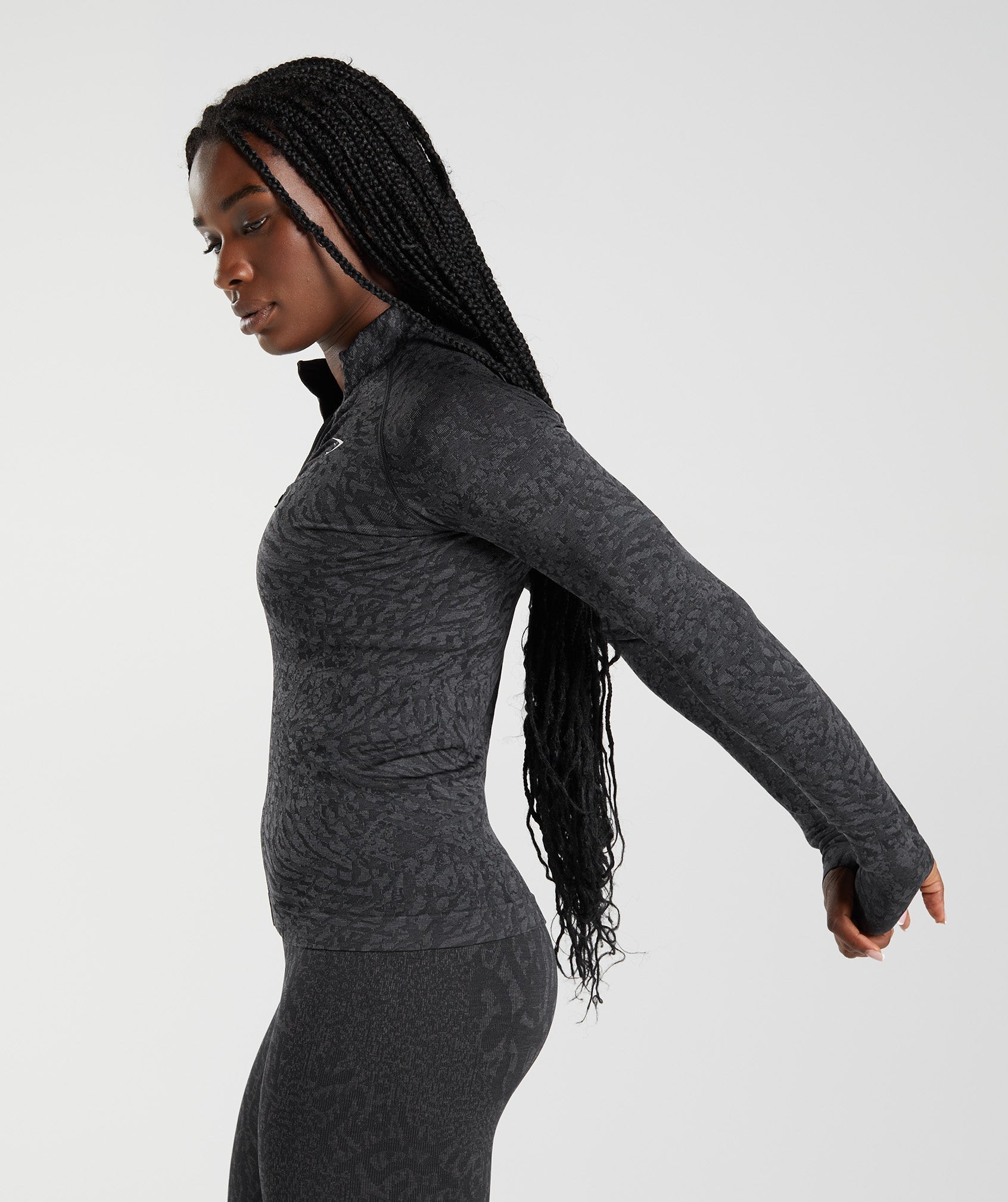 Black Women's Gymshark Adapt Animal Zip Through Sweatshirts | DRHVCI-370