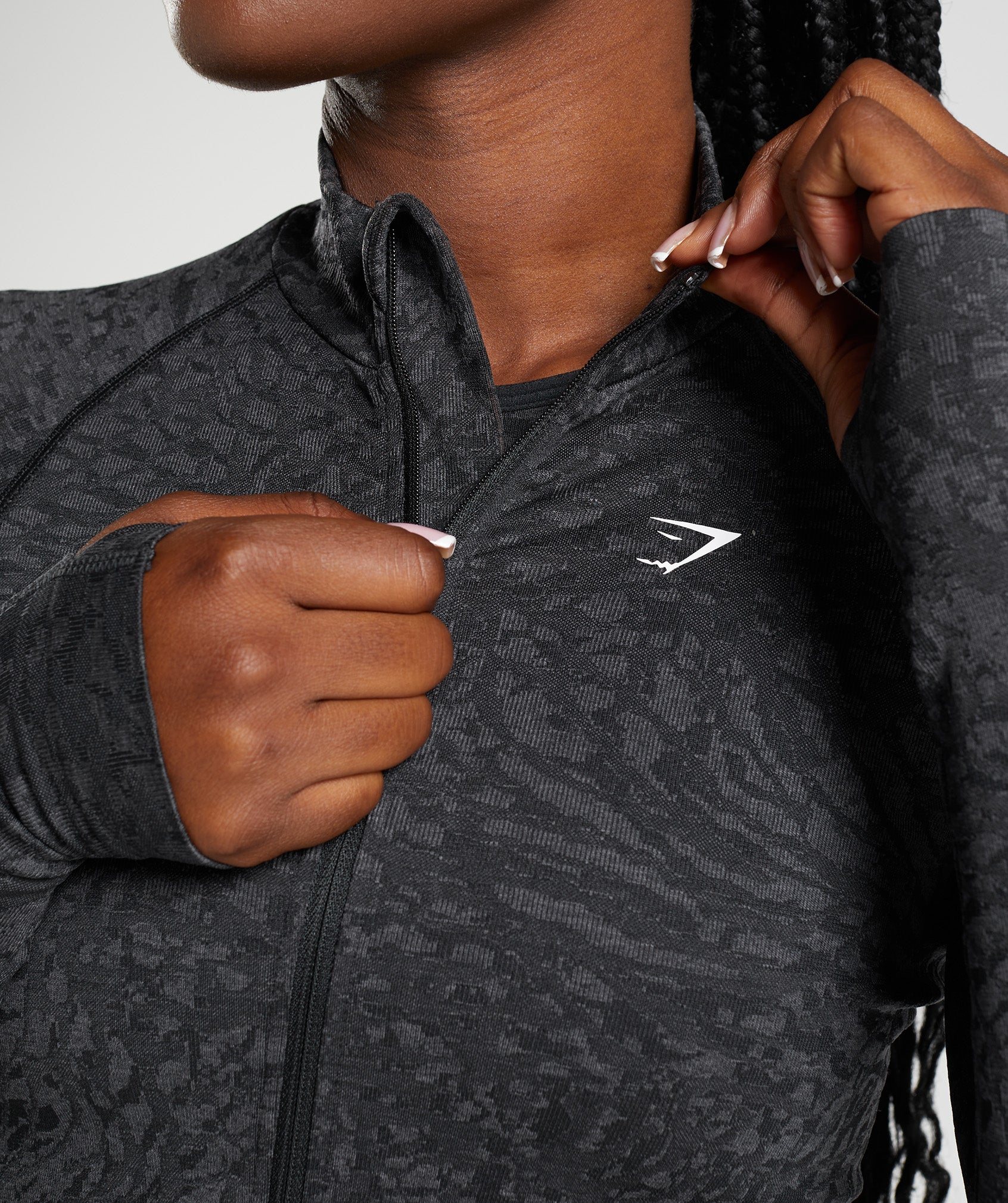 Black Women's Gymshark Adapt Animal Zip Through Sweatshirts | DRHVCI-370