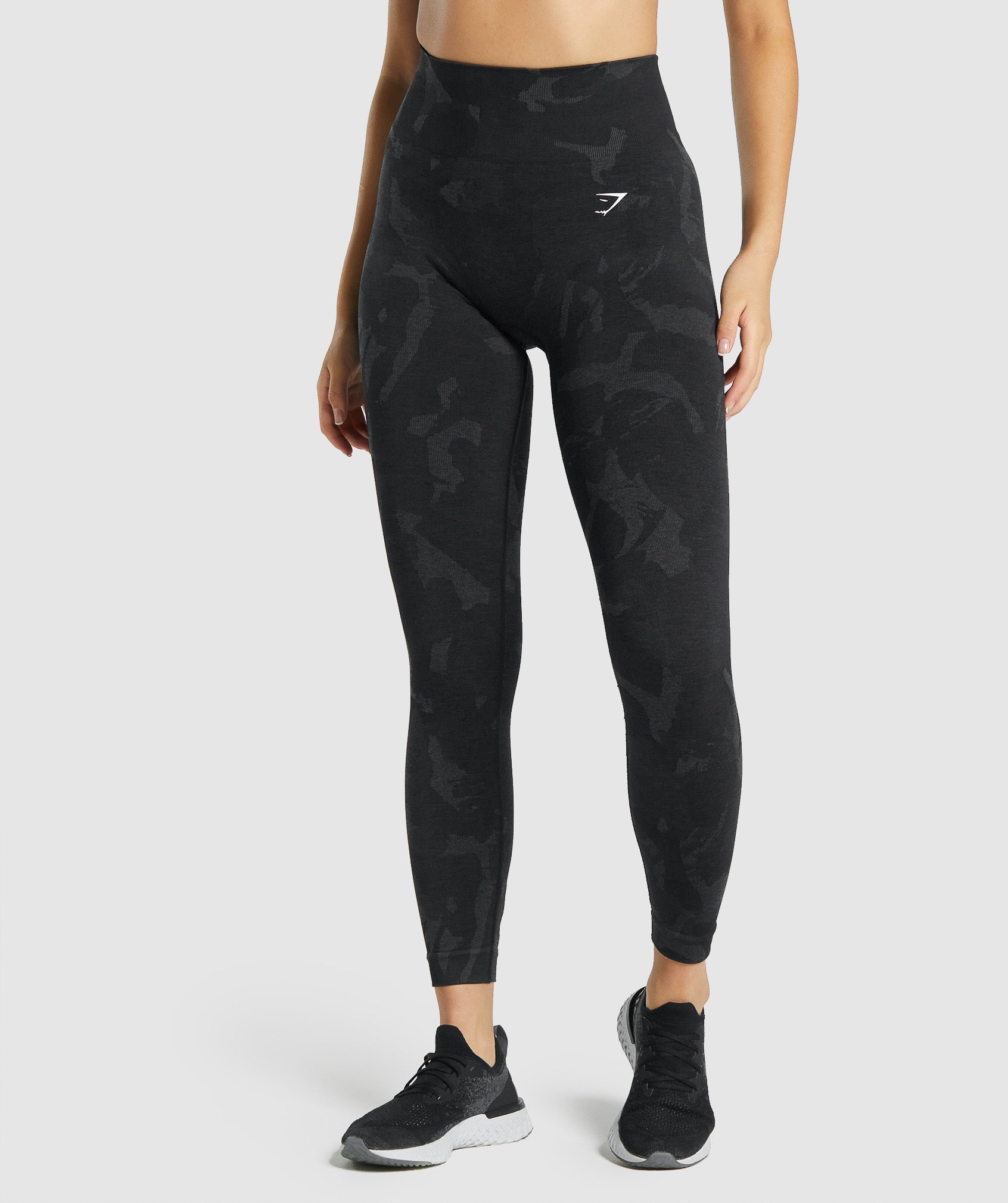 Black Women\'s Gymshark Adapt Camo Seamless Leggings | OPYRHZ-476