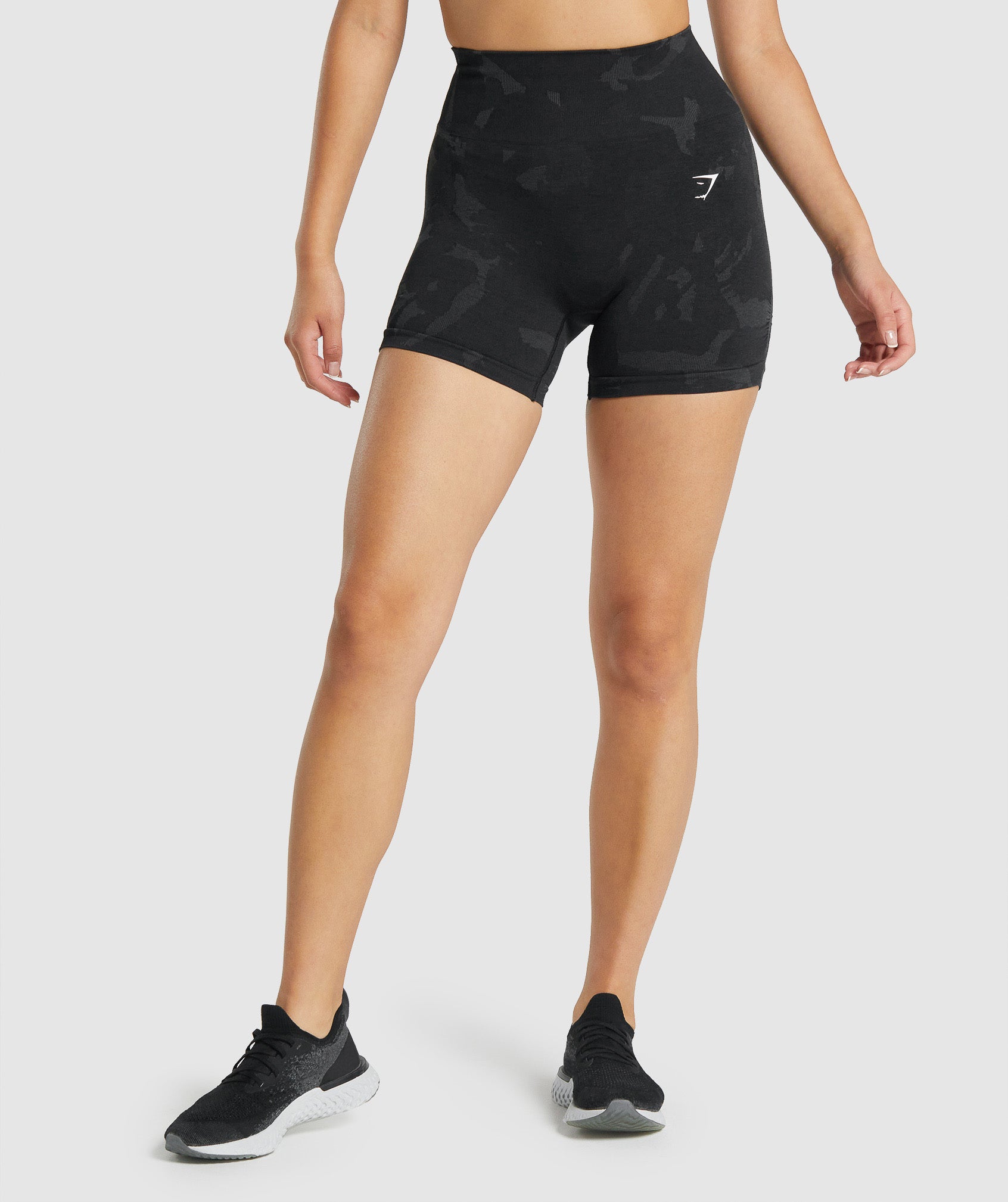 Black Women\'s Gymshark Adapt Camo Seamless Shorts | ZILMUK-379