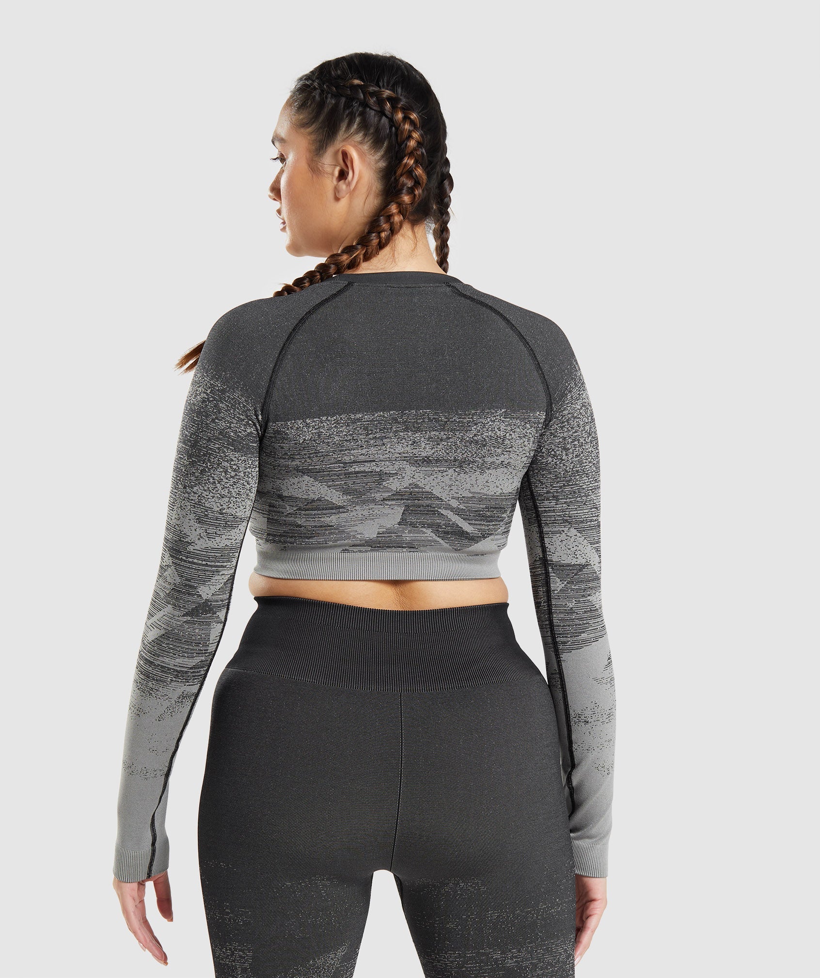 Black Women's Gymshark Adapt Ombre Crop Tops | TVOWYK-723