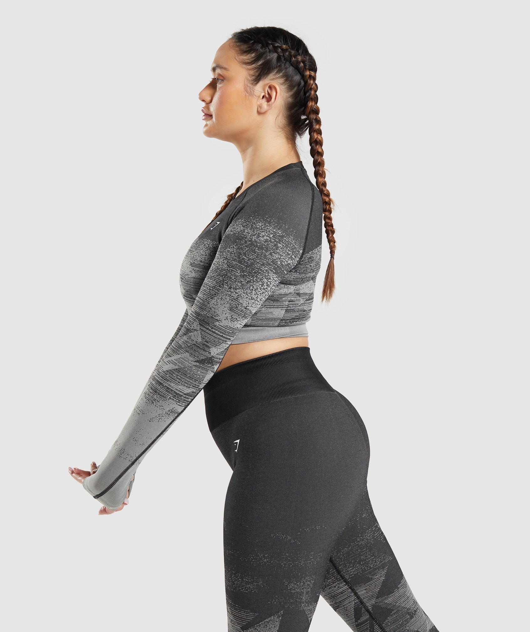 Black Women's Gymshark Adapt Ombre Crop Tops | TVOWYK-723