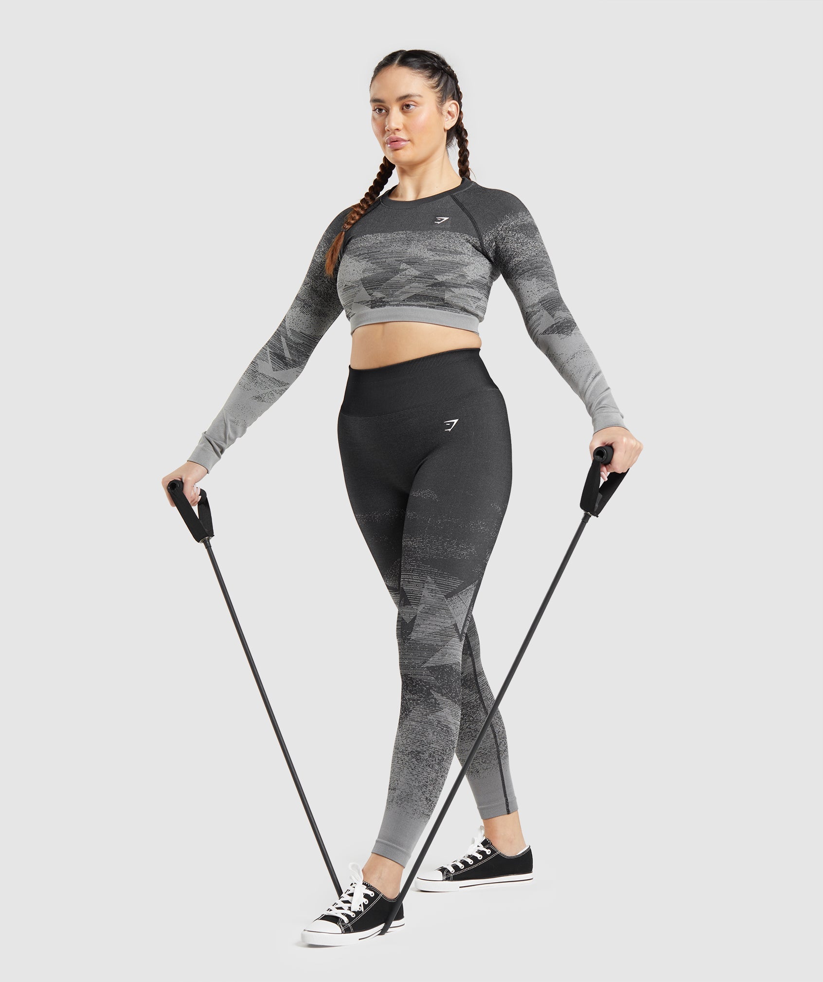 Black Women's Gymshark Adapt Ombre Crop Tops | TVOWYK-723