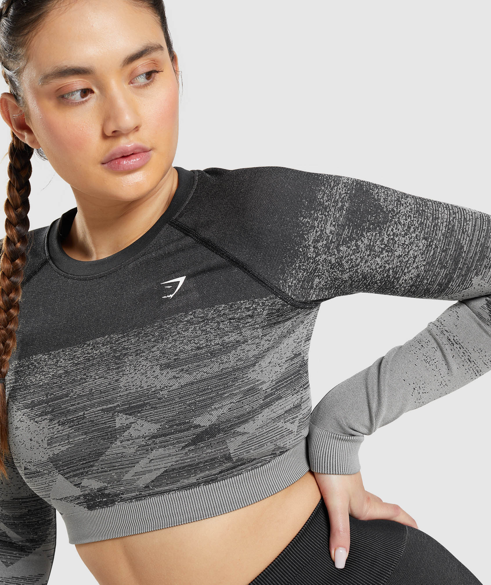 Black Women's Gymshark Adapt Ombre Crop Tops | TVOWYK-723