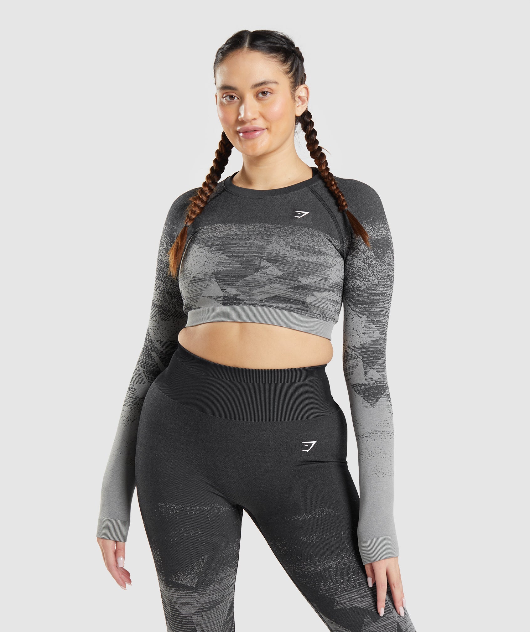 Black Women\'s Gymshark Adapt Ombre Crop Tops | TVOWYK-723