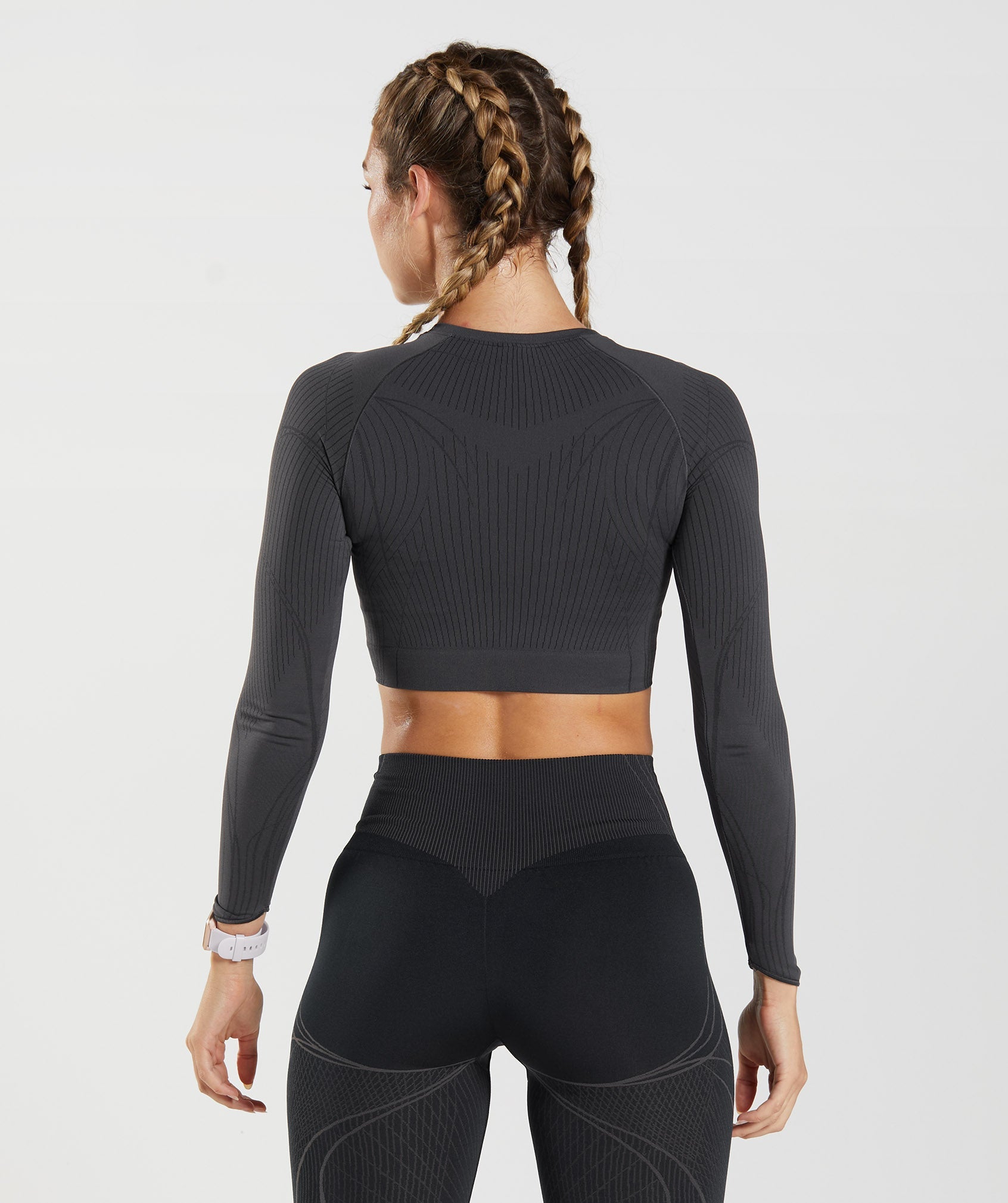 Black Women's Gymshark Apex Seamless Crop Tops | LNZUQD-435