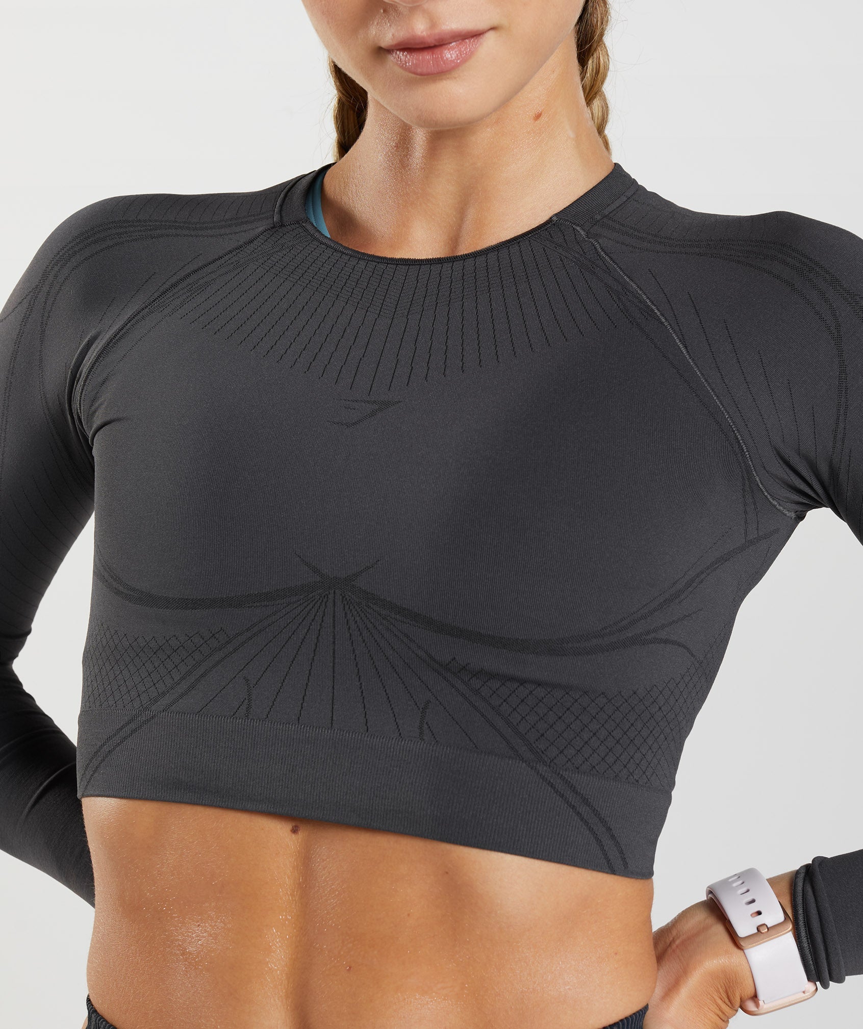 Black Women's Gymshark Apex Seamless Crop Tops | LNZUQD-435