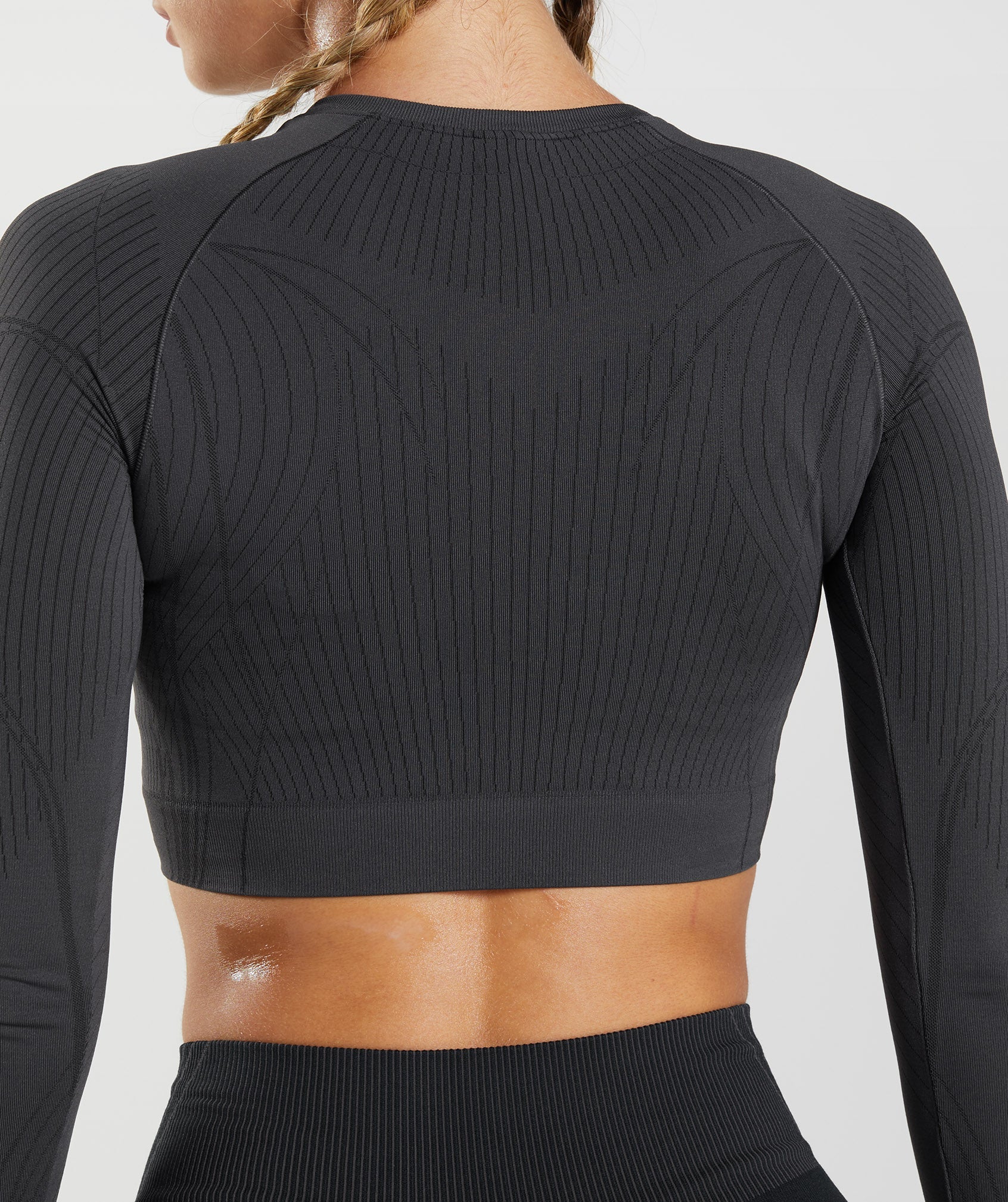 Black Women's Gymshark Apex Seamless Crop Tops | LNZUQD-435