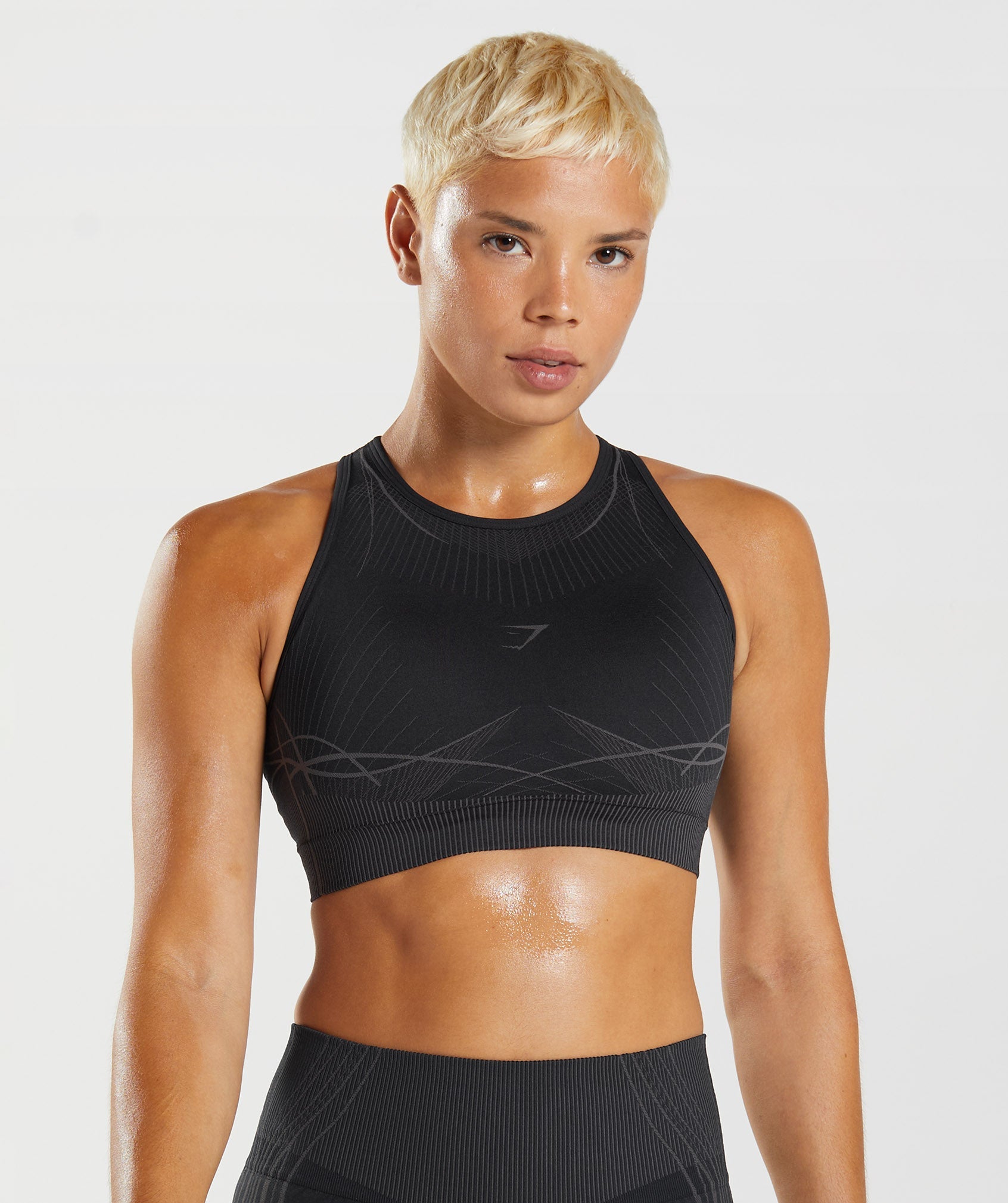 Black Women\'s Gymshark Apex Seamless Sports Bra | GBDZAV-172