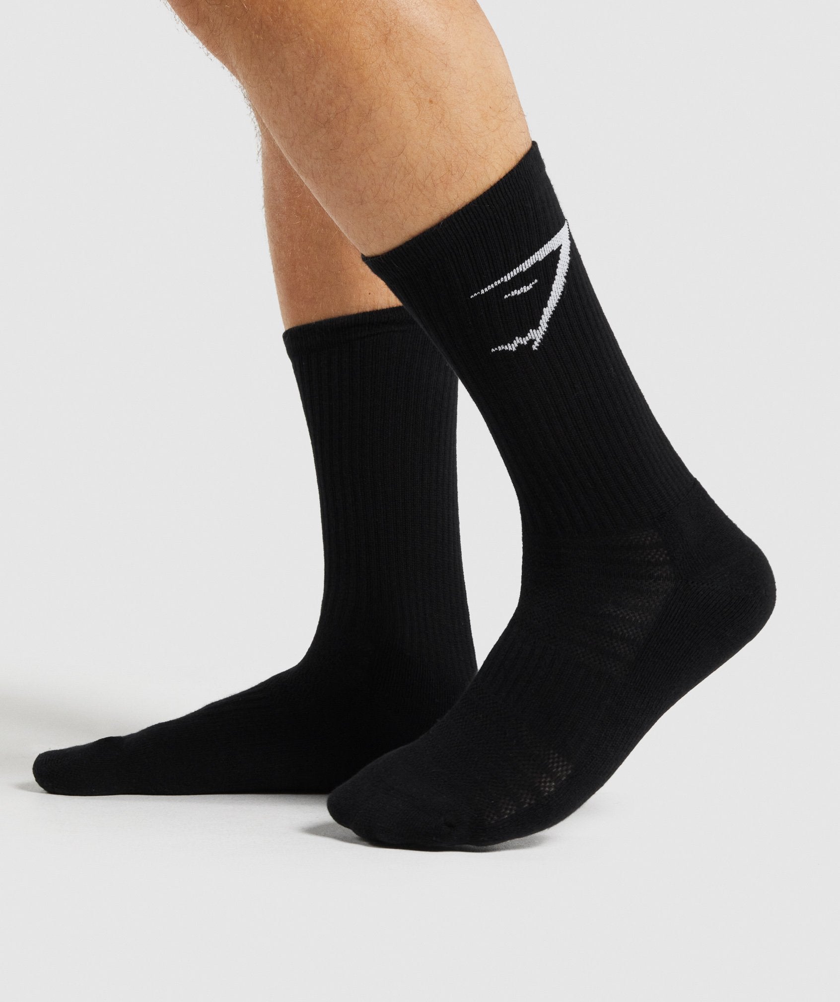 Black Women's Gymshark Crew 3pk Socks | EQZUJM-357