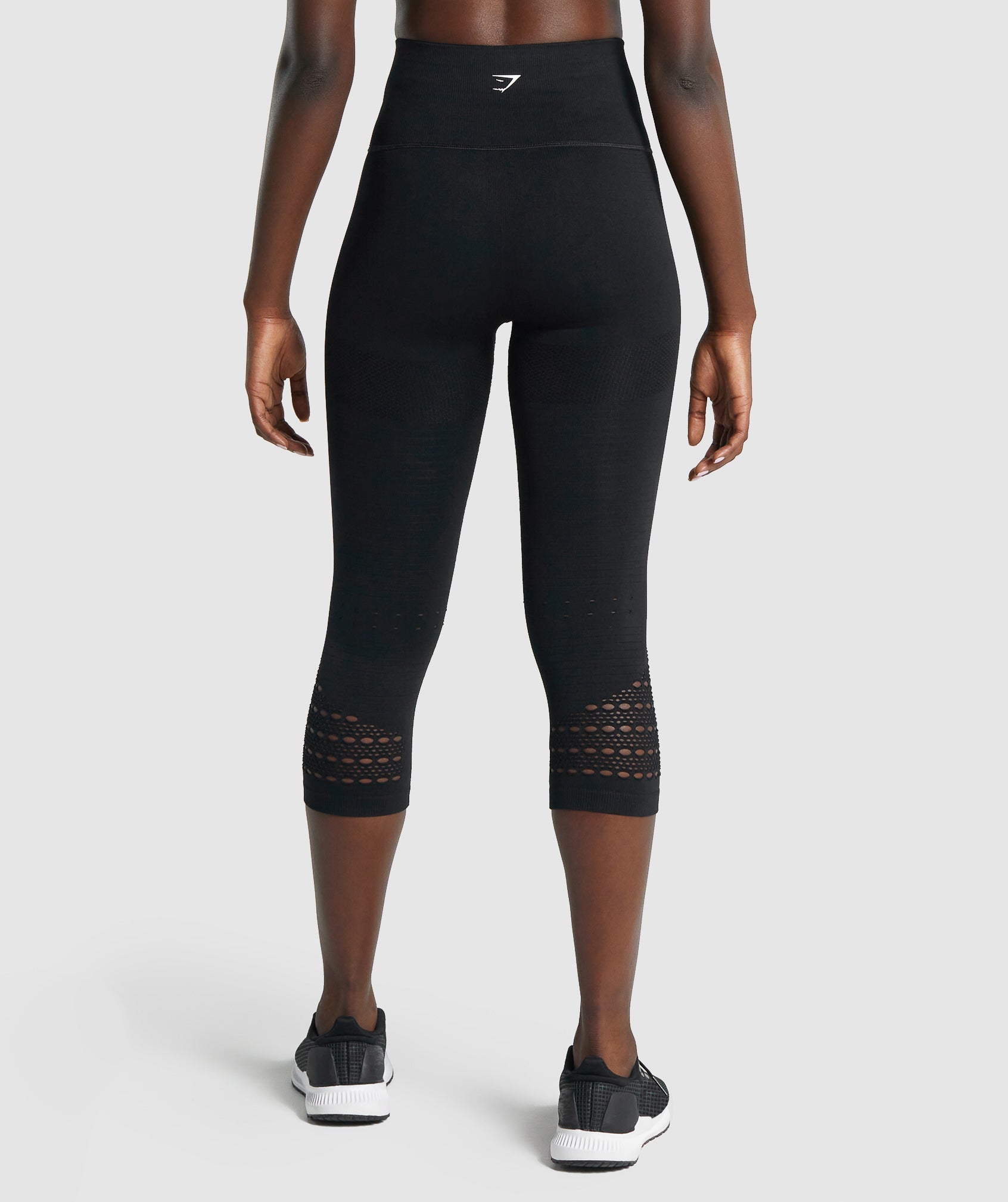 Black Women's Gymshark Energy Seamless Cropped Leggings | BHMDIC-493