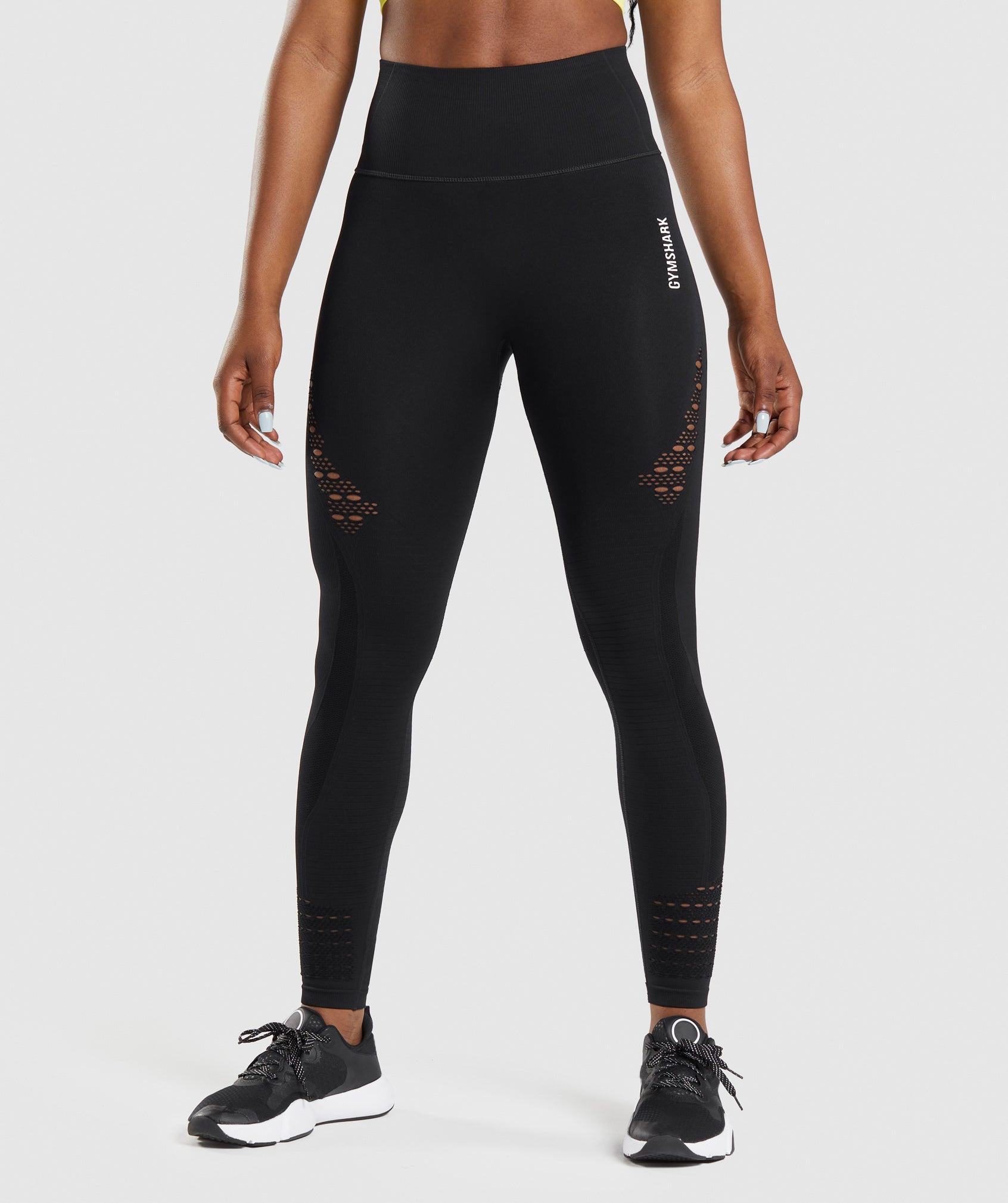 Black Women\'s Gymshark Energy Seamless Leggings | DOPFBR-685