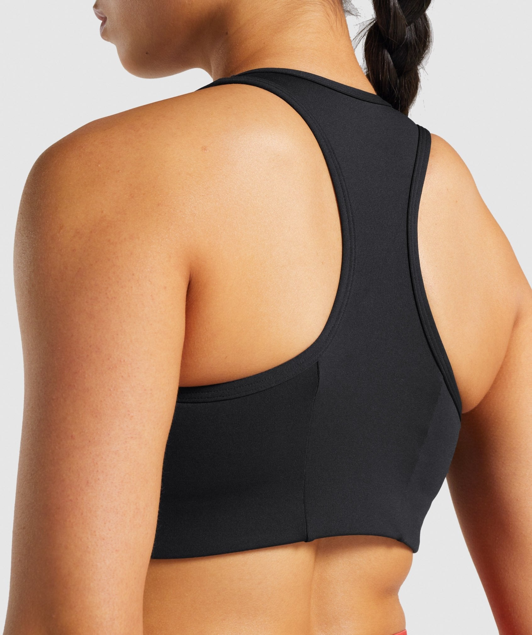 Black Women's Gymshark Essential Racer Back Sports Bra | QFNOIU-190