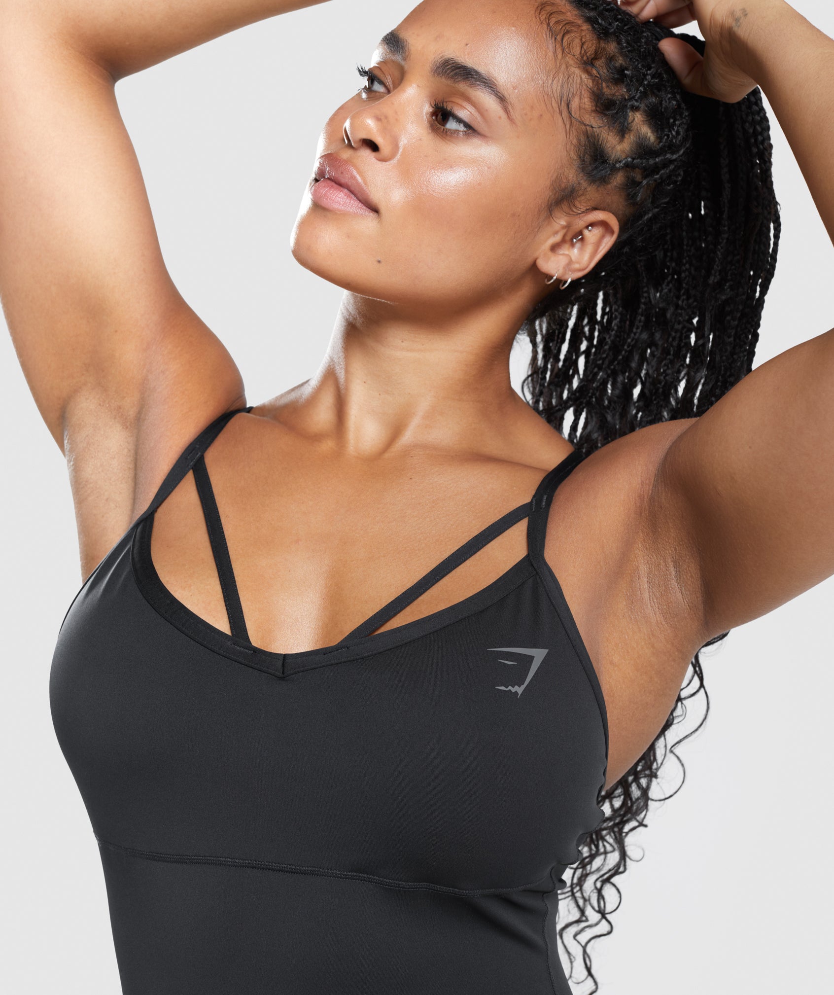 Black Women's Gymshark GS Power All In One Vest | BKQFXJ-574