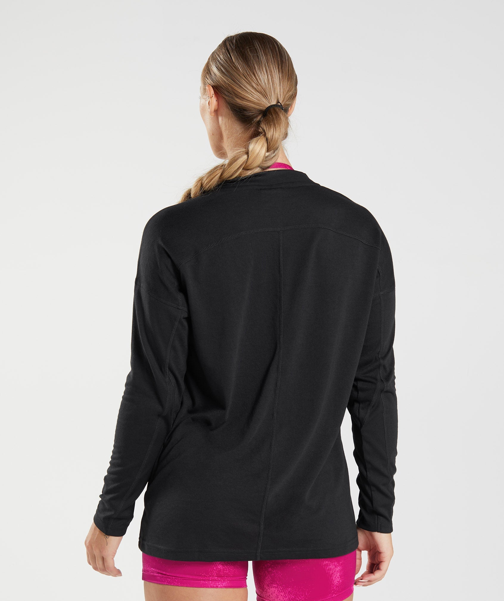 Black Women's Gymshark GS Power Long Sleeve T Shirts | LOHXSE-974