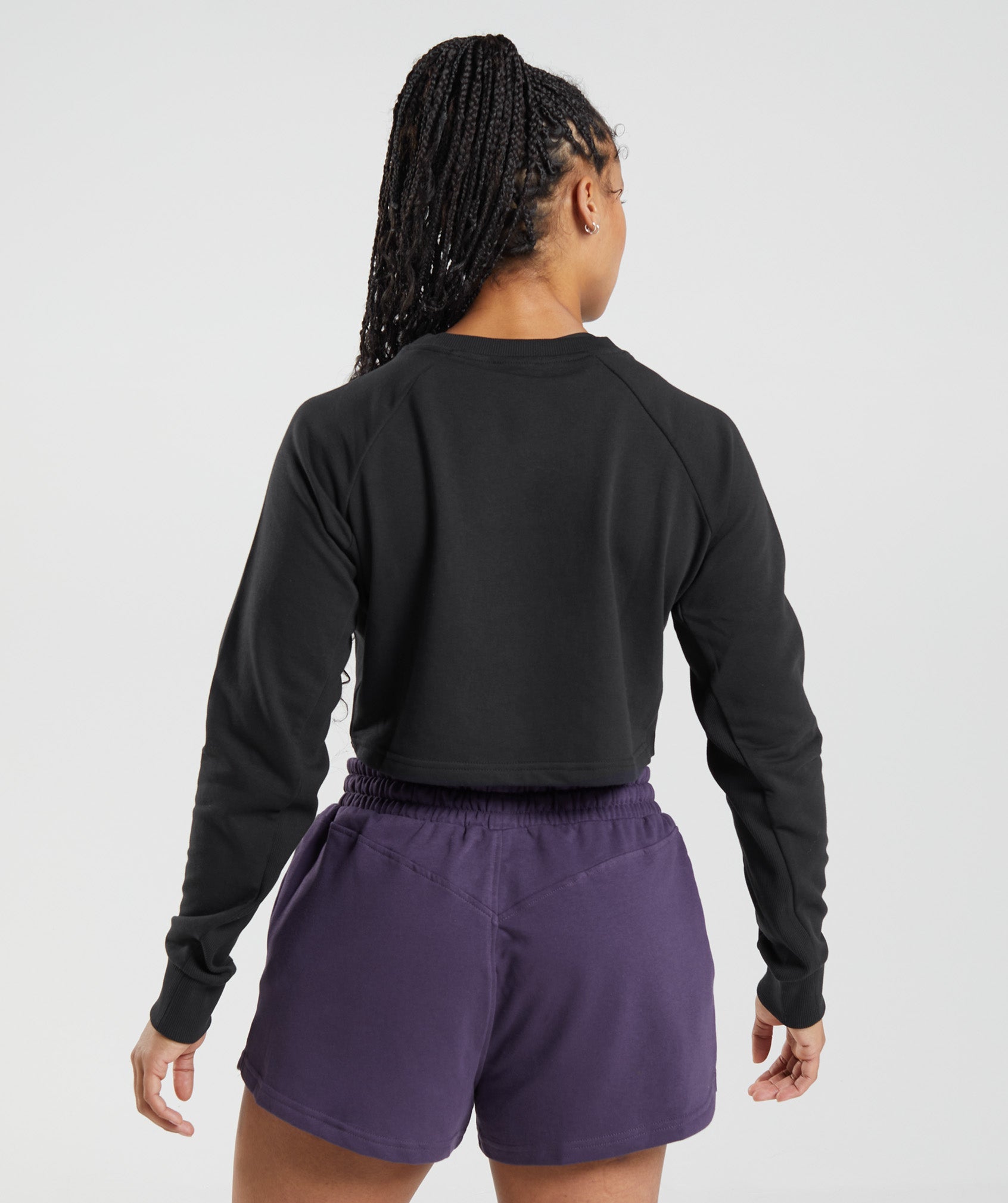 Black Women's Gymshark Legacy Cropped Sweaters | BKCVRT-413