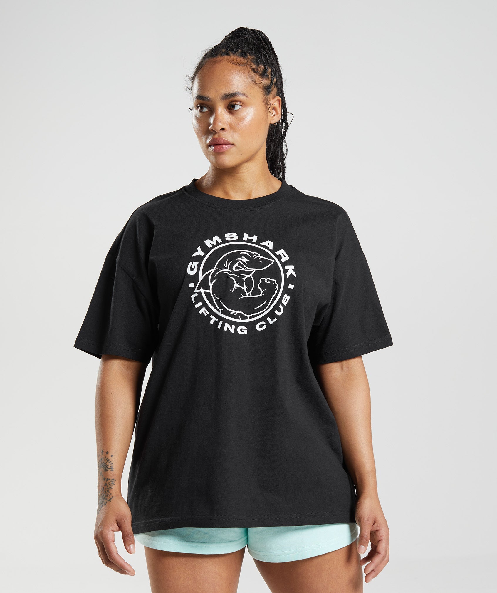 Black Women\'s Gymshark Legacy Oversized T Shirts | UBTGYX-879