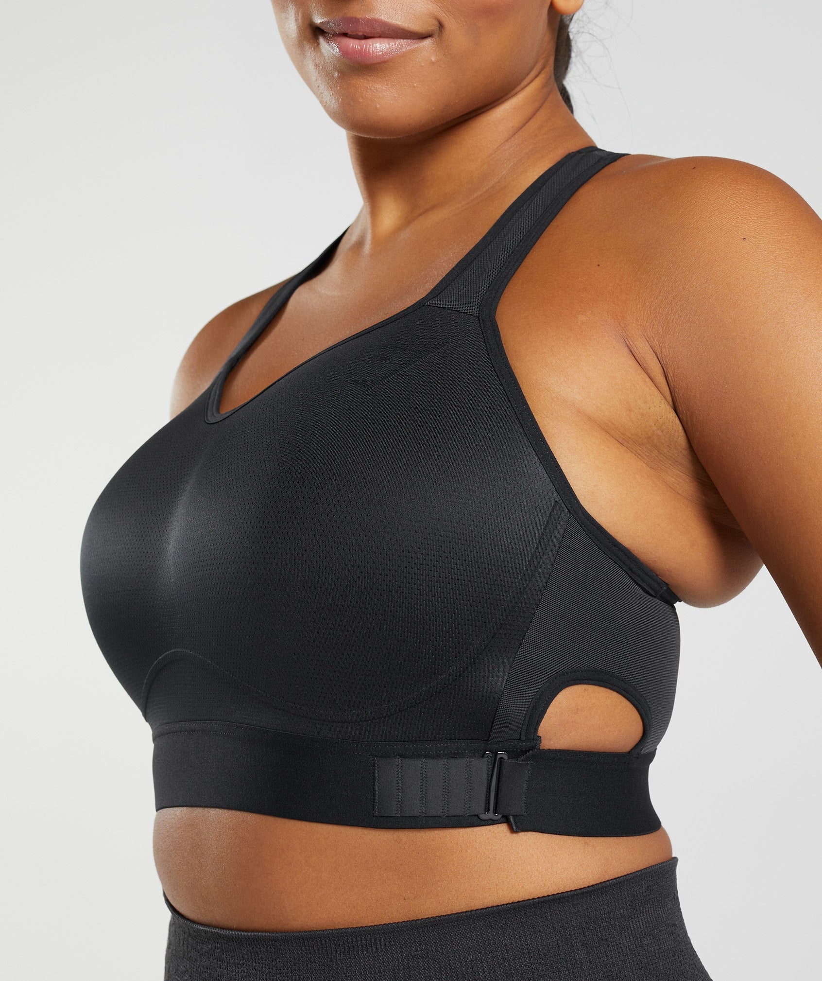 Black Women's Gymshark Racerback High Support Sports Bra | LJIERP-912