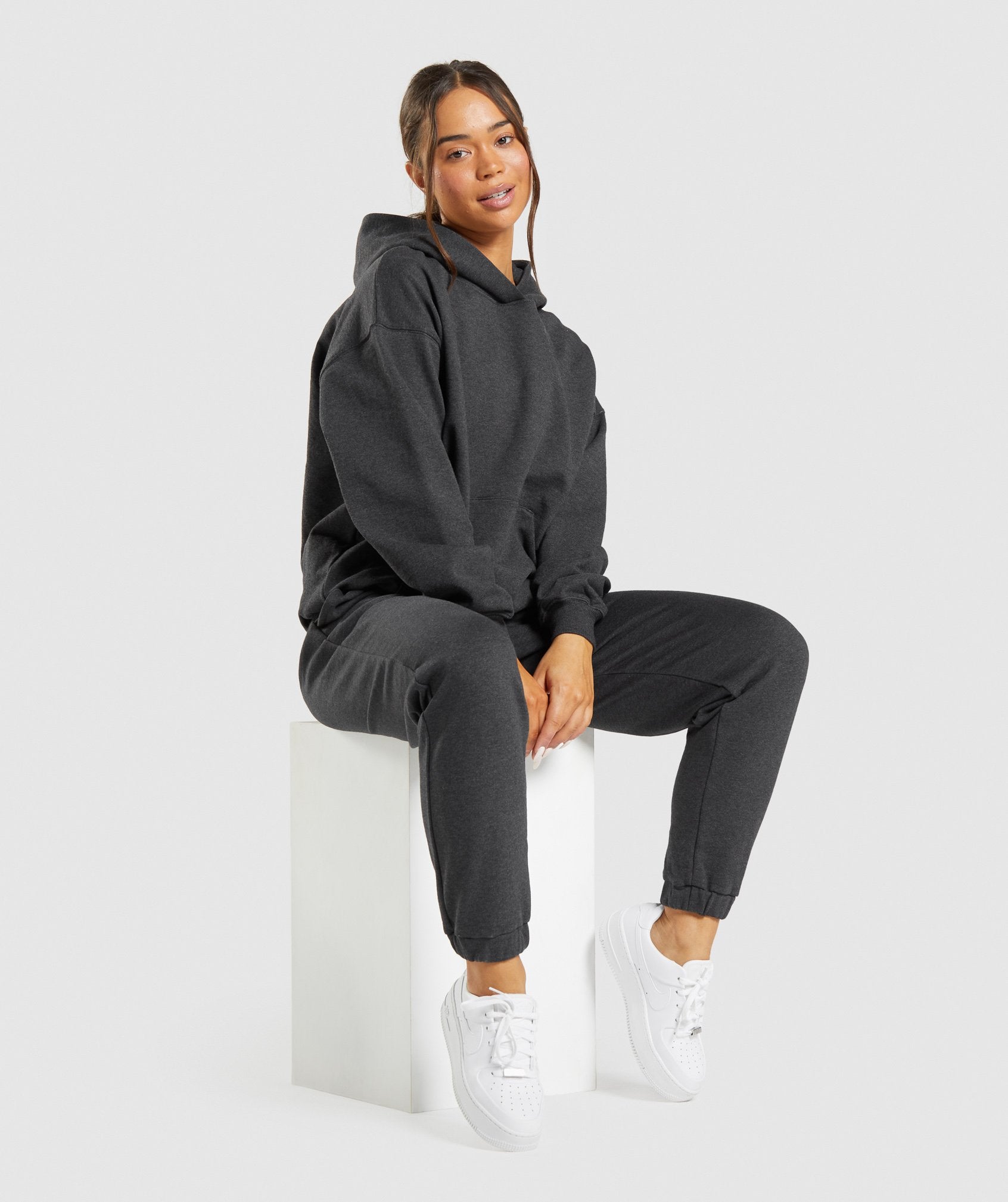 Black Women's Gymshark Rest Day Sweats Hoodie | TMXASZ-371