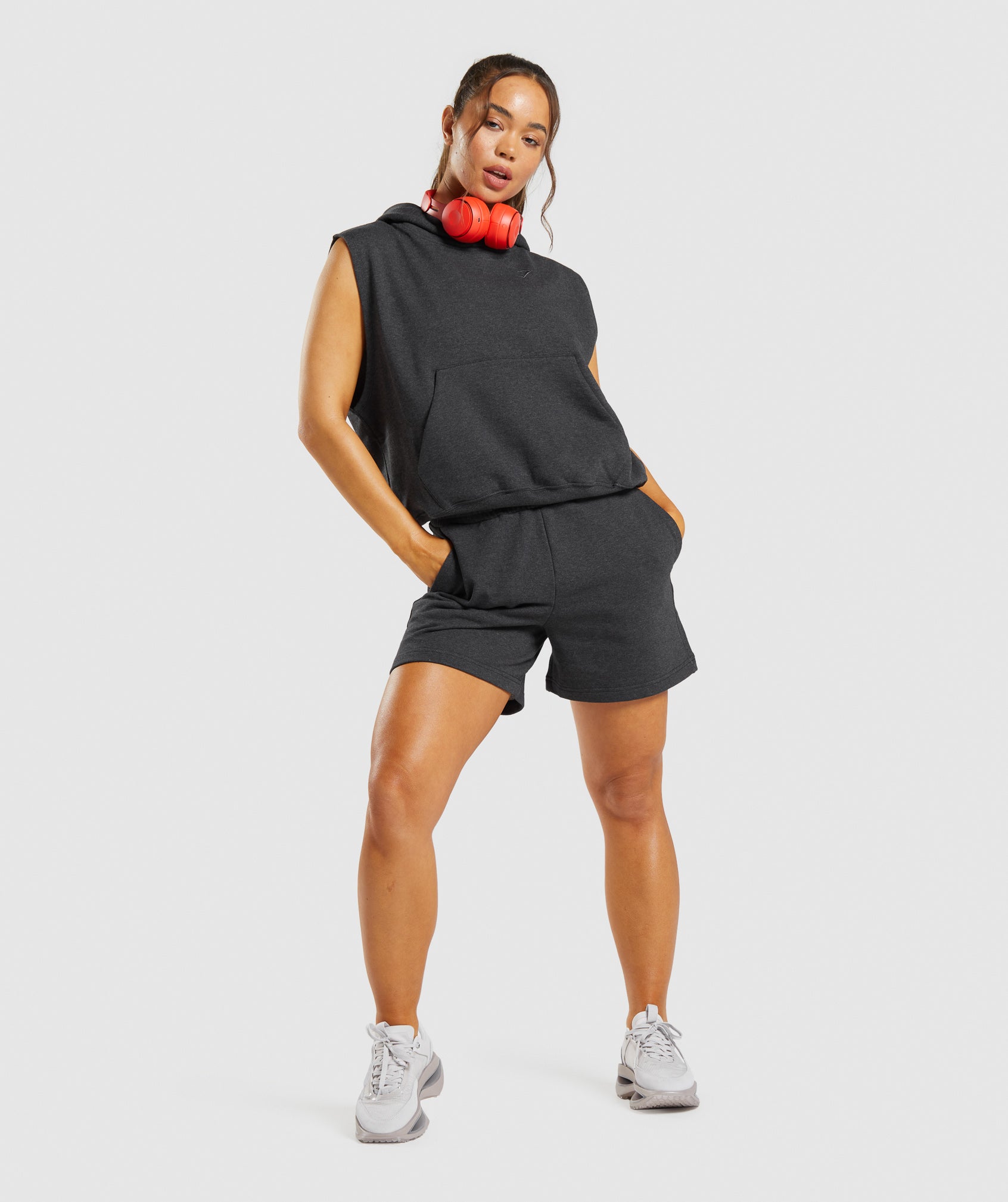 Black Women's Gymshark Rest Day Sweats Shorts | UNHXOQ-819