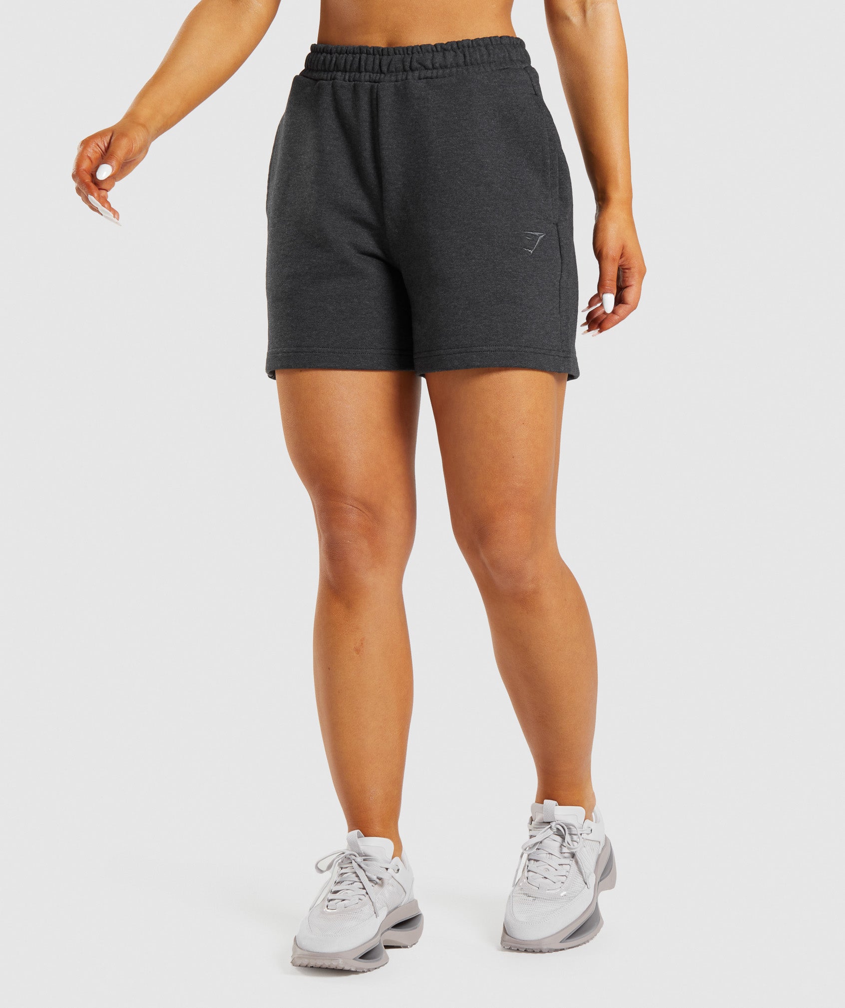 Black Women\'s Gymshark Rest Day Sweats Shorts | UNHXOQ-819