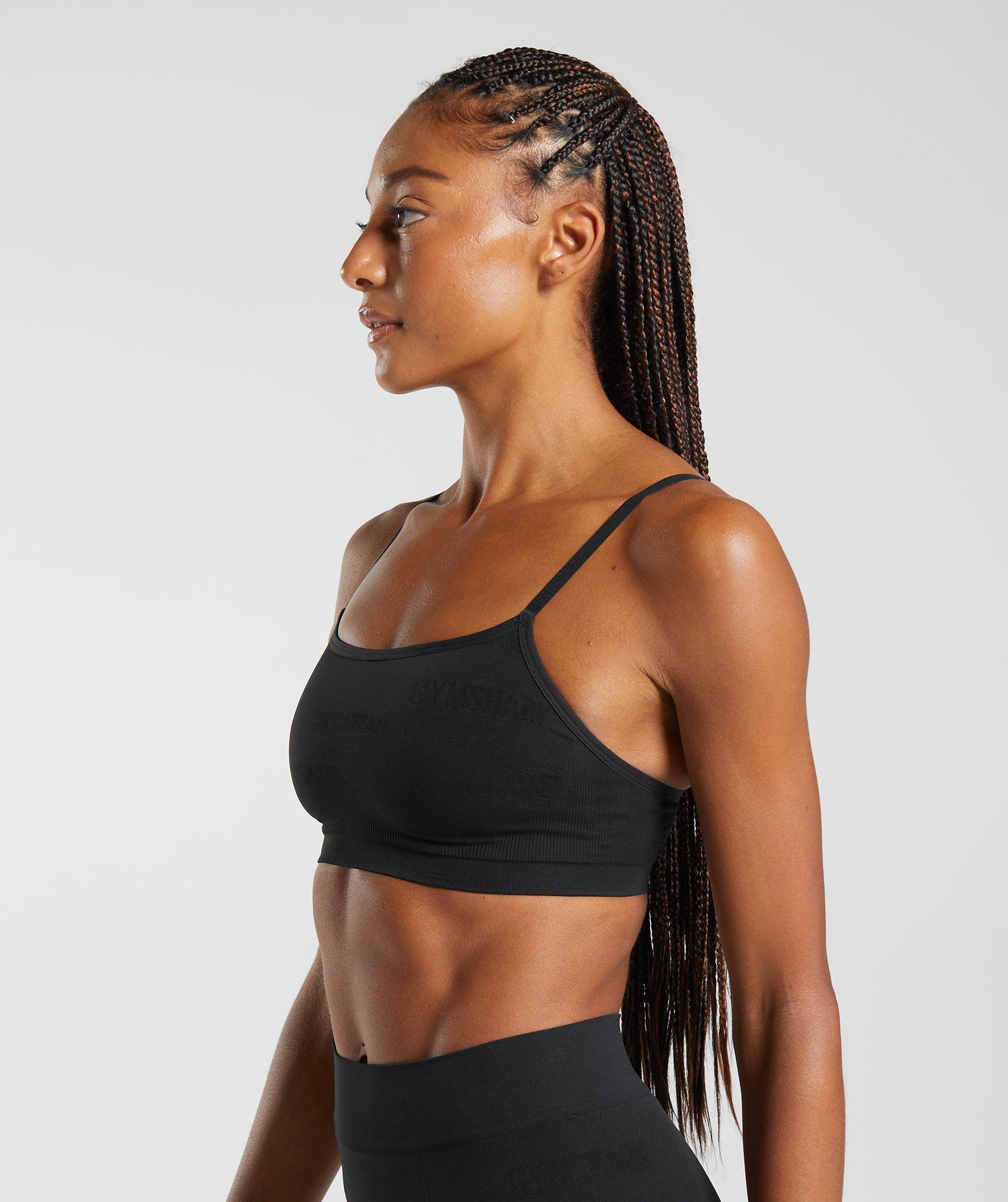 Black Women's Gymshark Seamless Jacquard Sports Bra | CONGTM-356