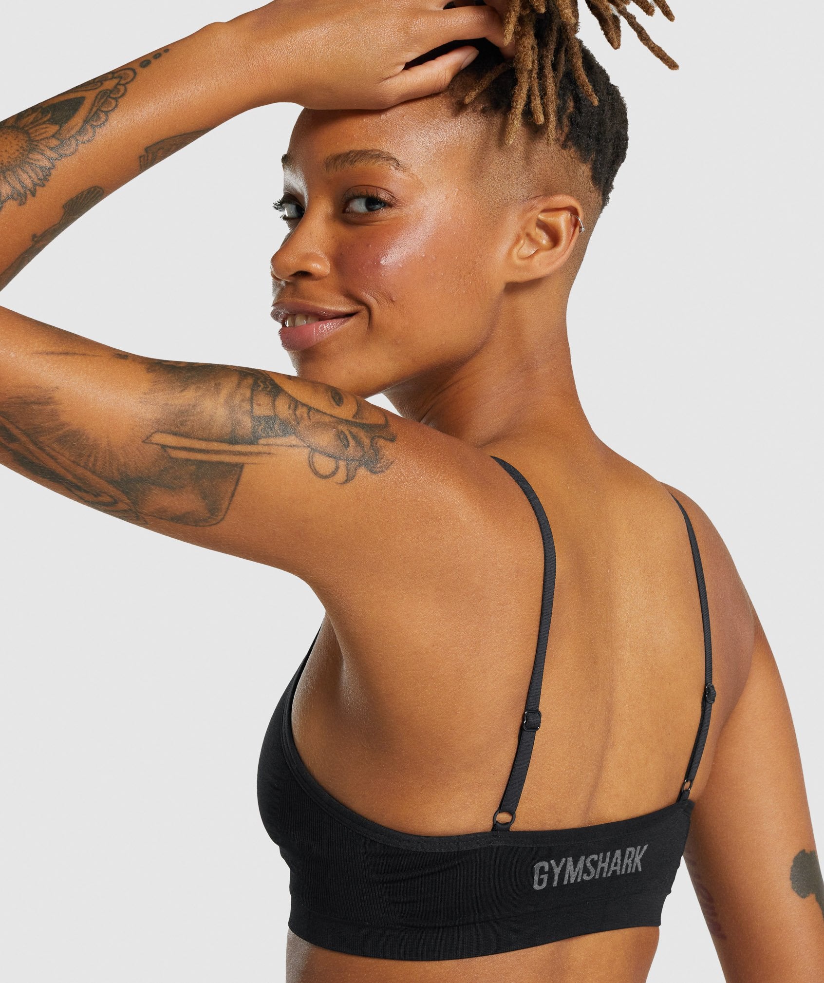 Black Women's Gymshark Seamless Low Neck Sports Bra | ZPVXSJ-603